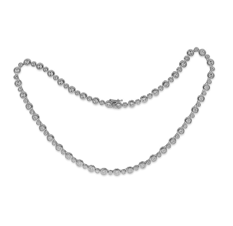 1.22 ct. Diamond 14K White Gold Tennis Bracelet 18"