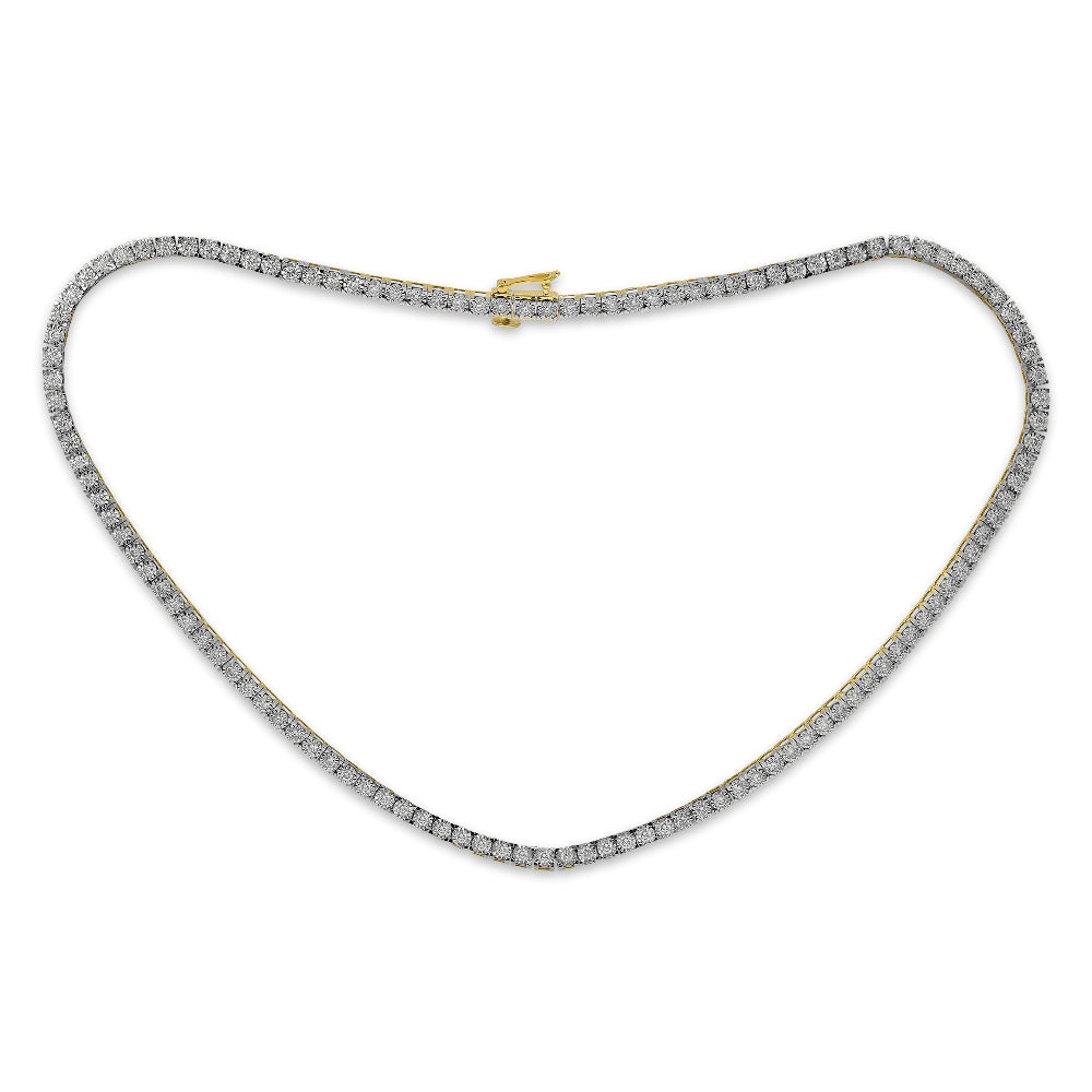 4.54 ct. Diamond 14K Two Tone Gold Tennis Necklace 17"