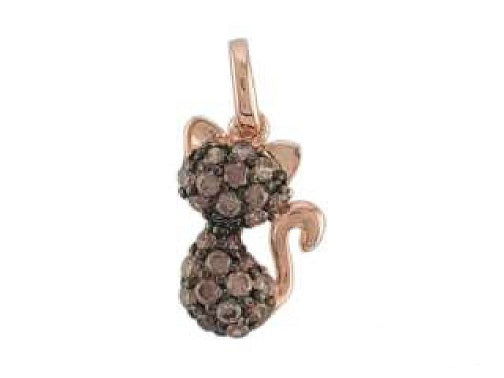 0.34 ct. Brown Diamond 14K Yellow Gold Cat Pendant