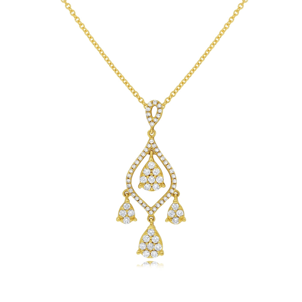 0.65 ct. Diamond 14K Yellow Gold Chandelier  Pendant