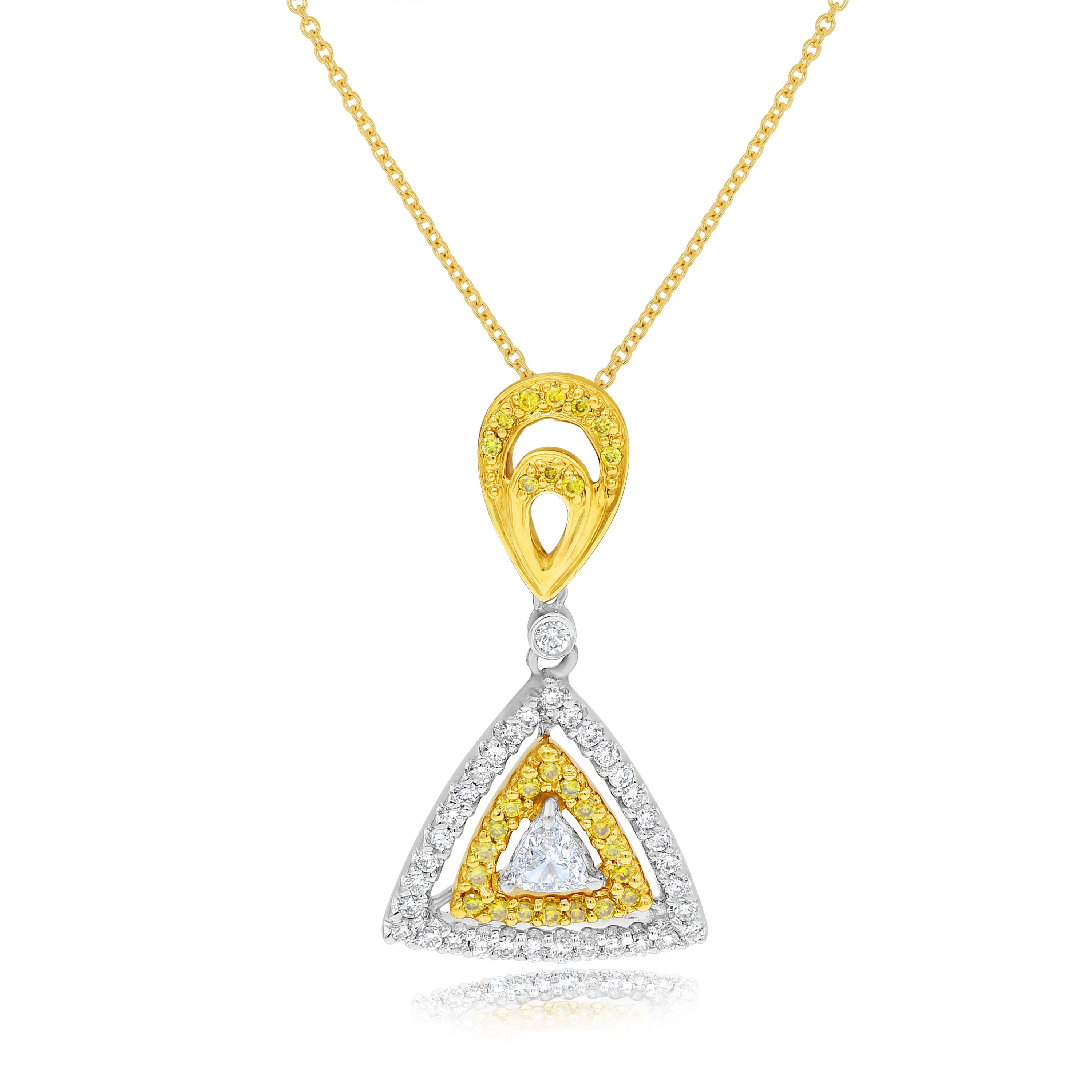 0.51 ct. Yellow & White Diamond 18K Two Tone Slide Pendant