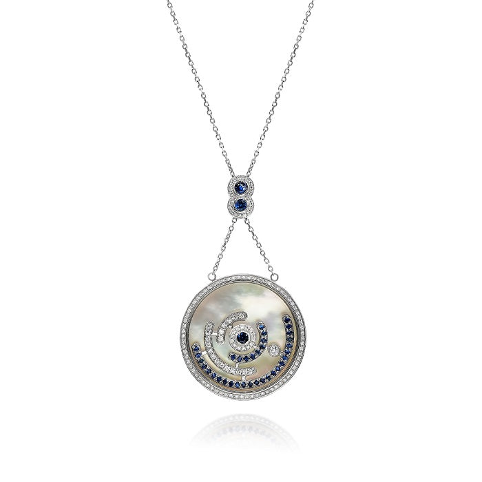 0.72 ct. Diamond 0.55 ct. Diamond 18K White Gold Circle of Life Necklace