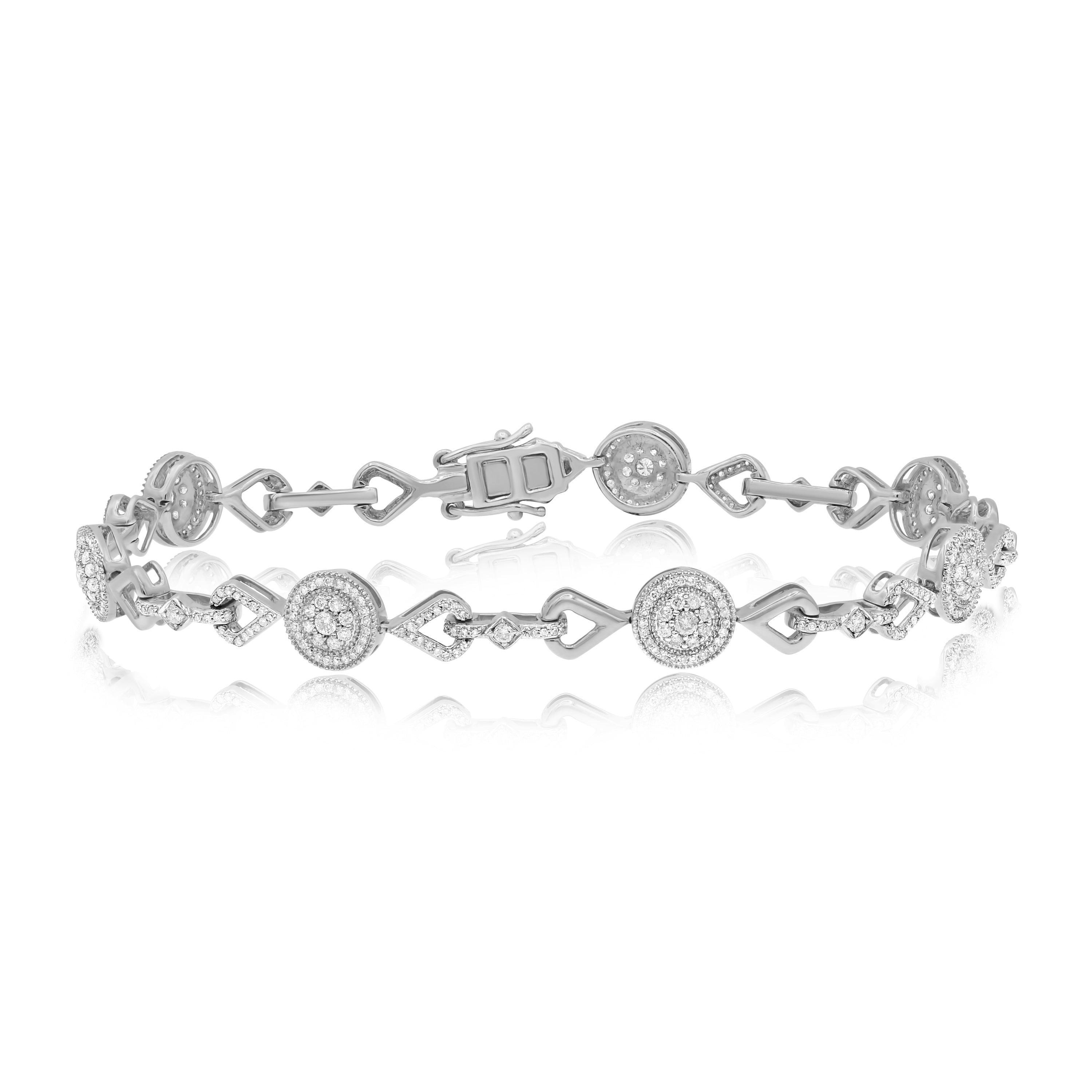 1.25 ct. Diamond 14K White Gold Intertwined Bracelet