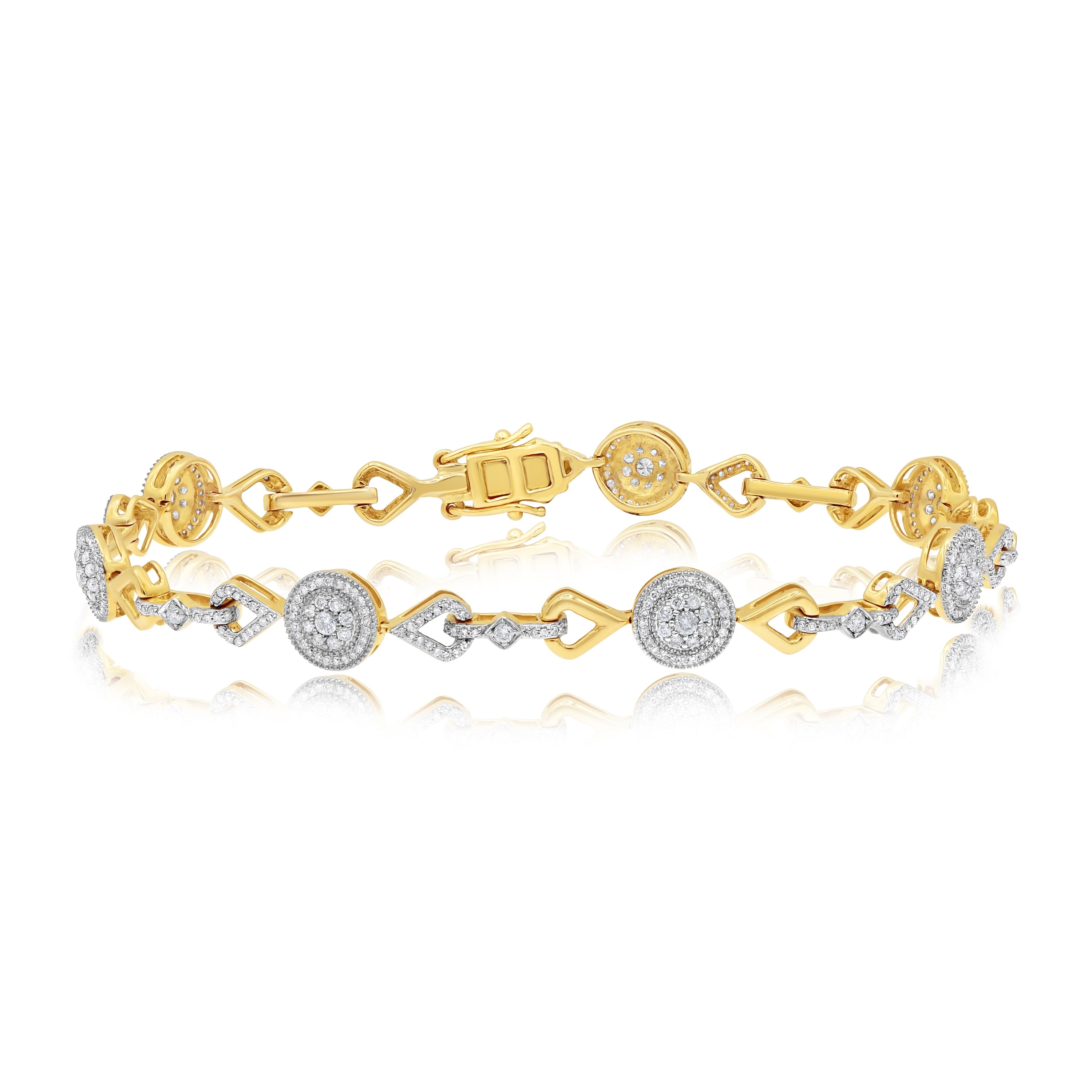 1.25 ct. Diamond 14K Yellow Gold Intertwined Bracelet