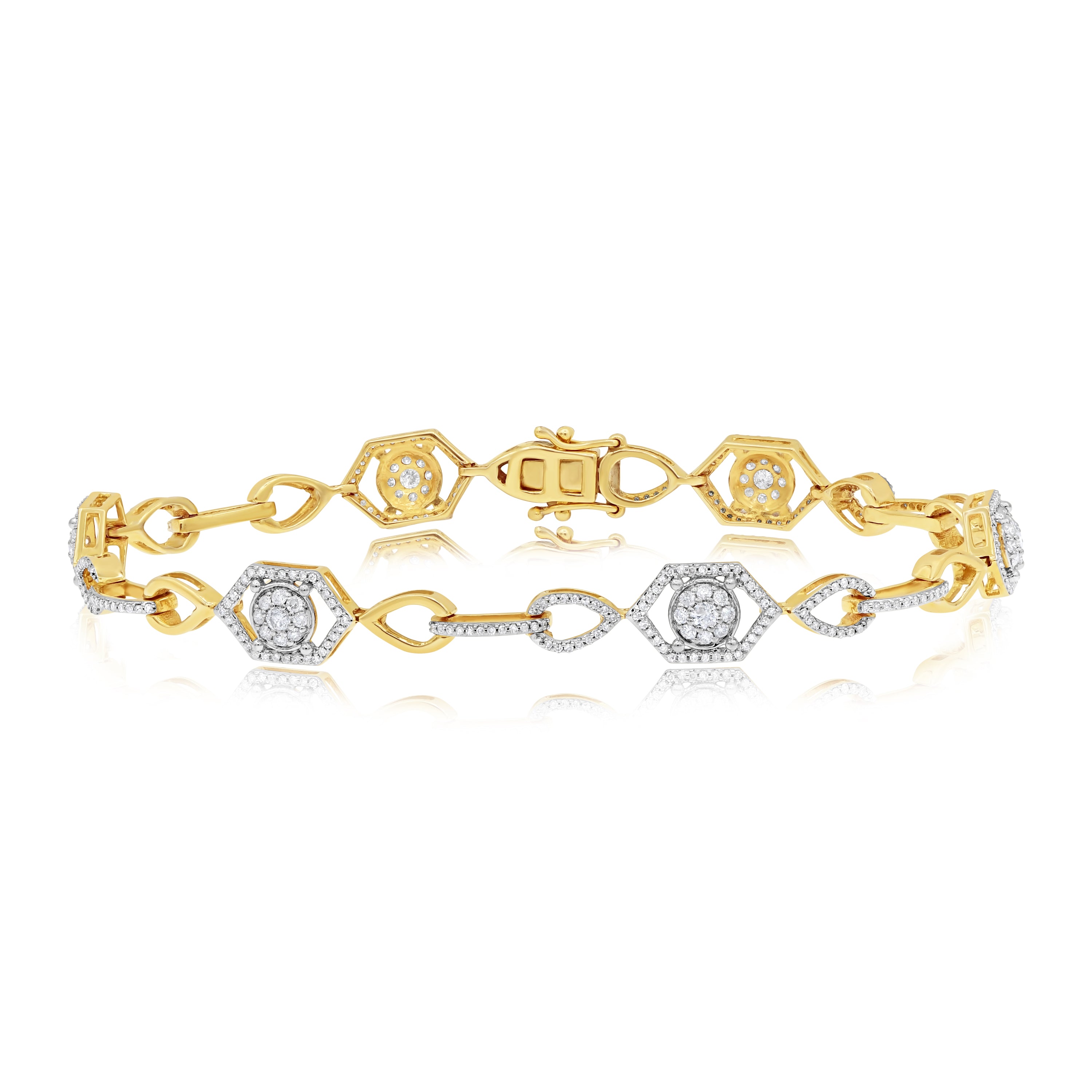 1.3 ct. Diamond 14K Yellow Gold Link Bracelet