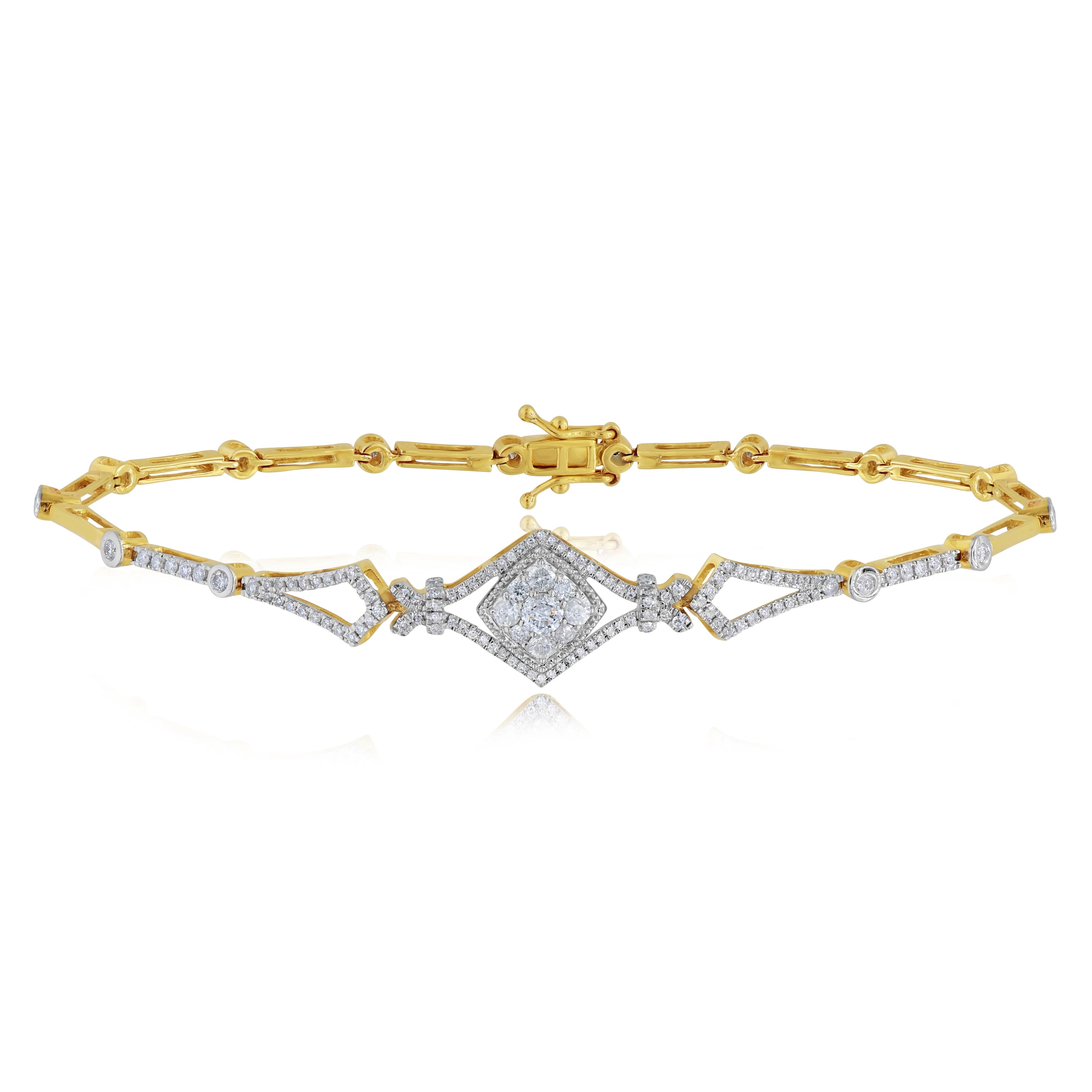 1.1 ct. Diamond 14K Yellow Gold Pave Bracelet