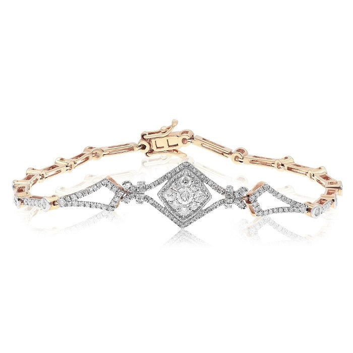 1.1 ct. Diamond 14K Rose Gold Pave Bracelet