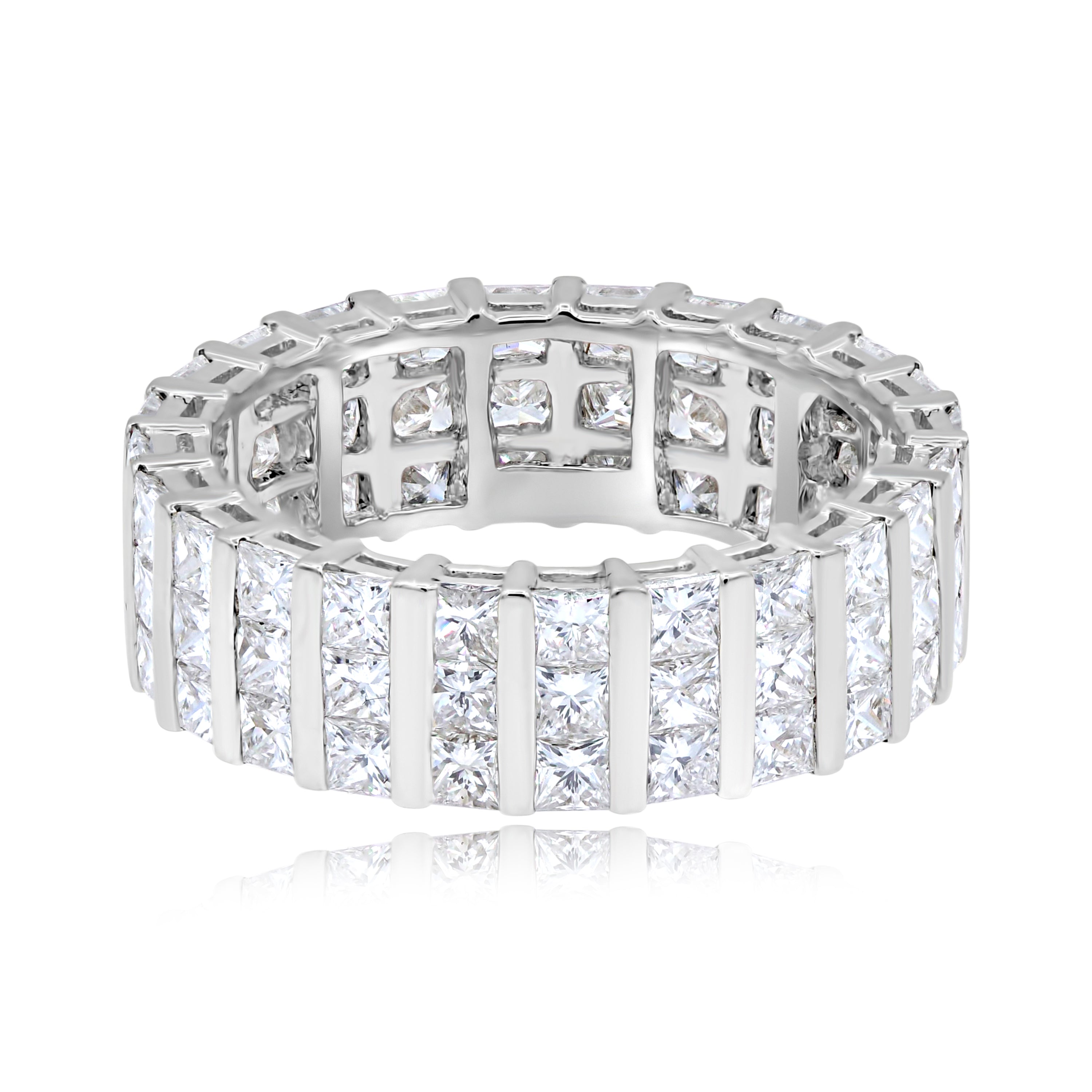 3.99 ct. Diamond 18K White Gold 3-Row Eternity Band