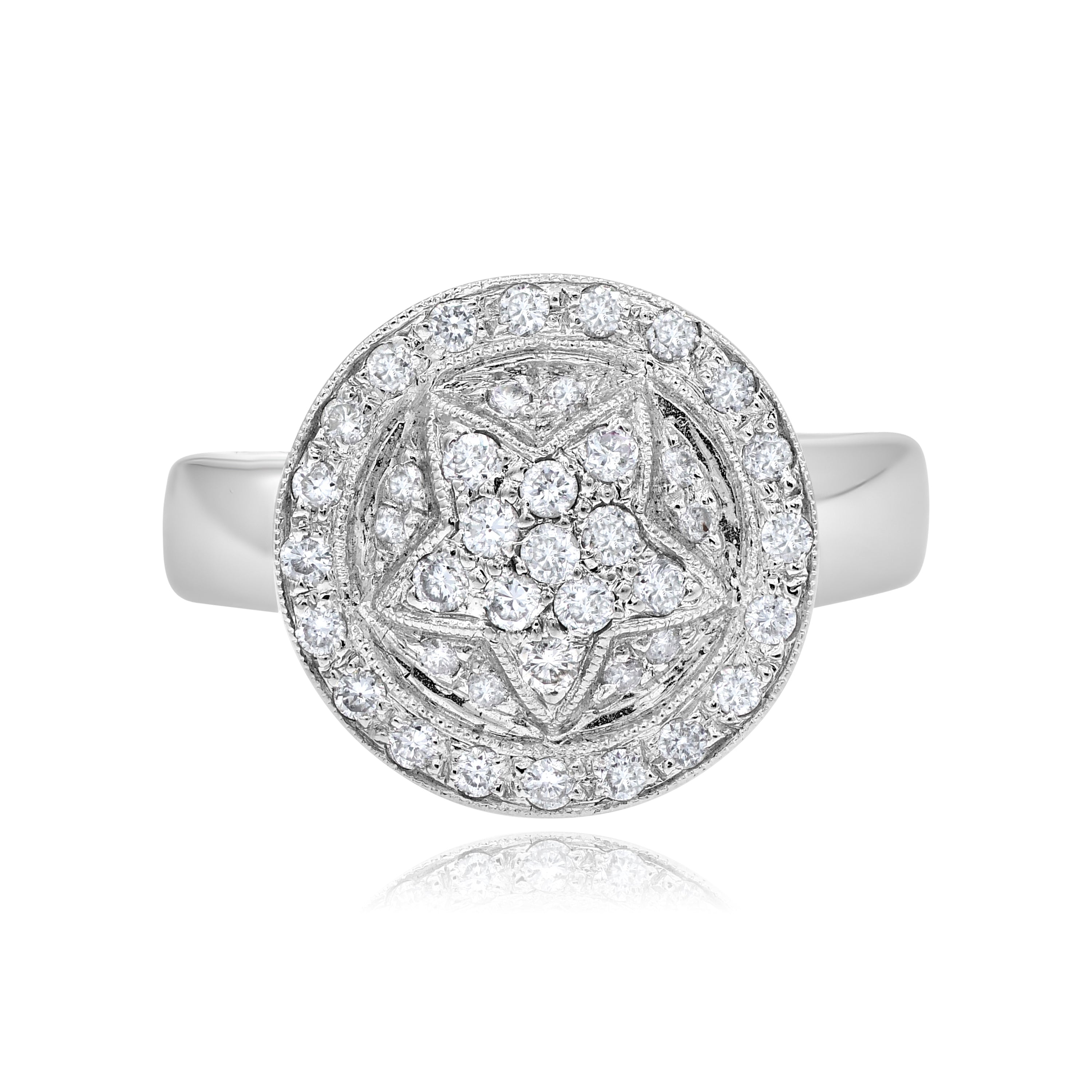 0.64 ct. Diamond 14K White Gold Start Halo Ring
