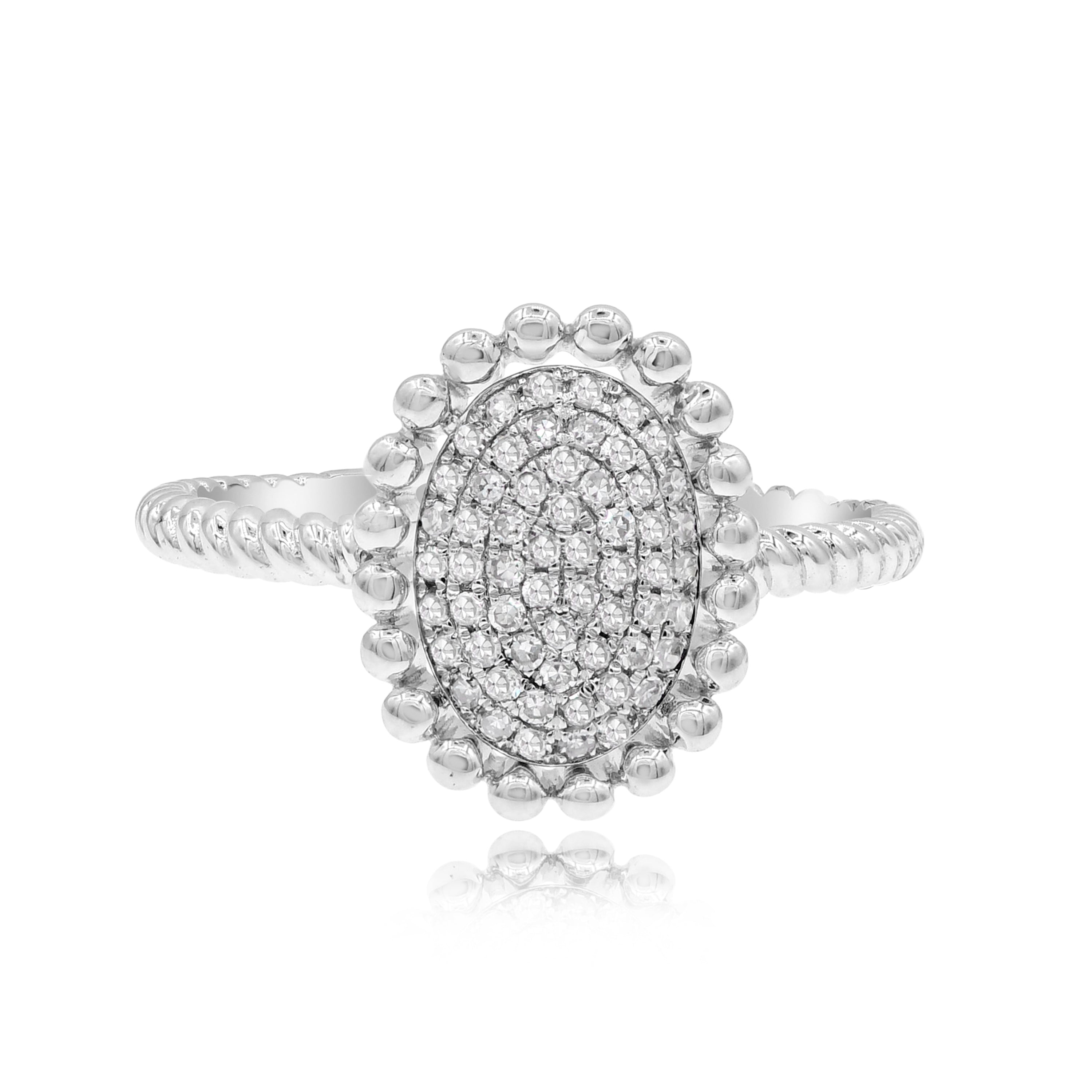 0.27 ct. Diamond 14K White Gold Oval Halo Ring