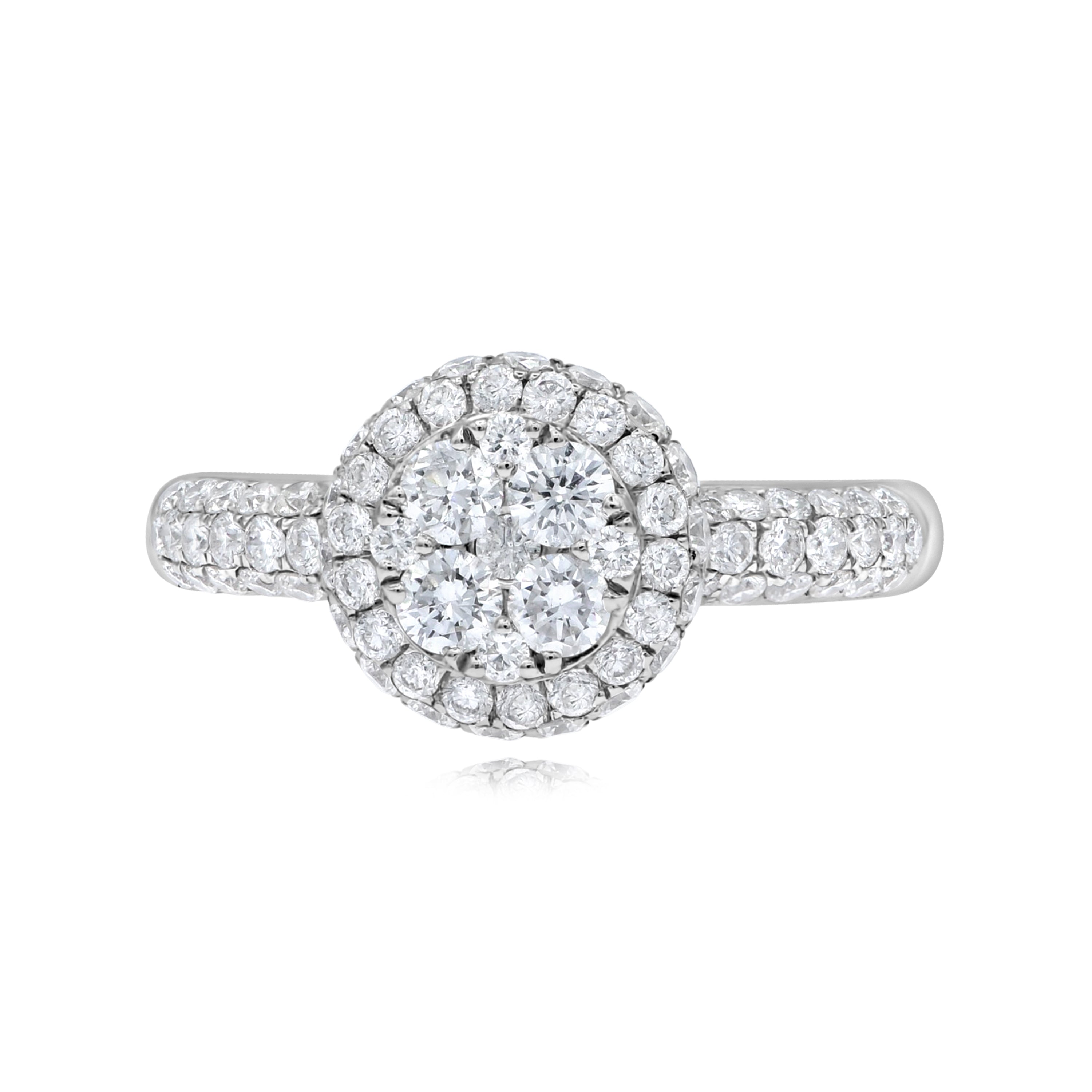 1.26 ct. Diamond 14K White Gold Halo Ring