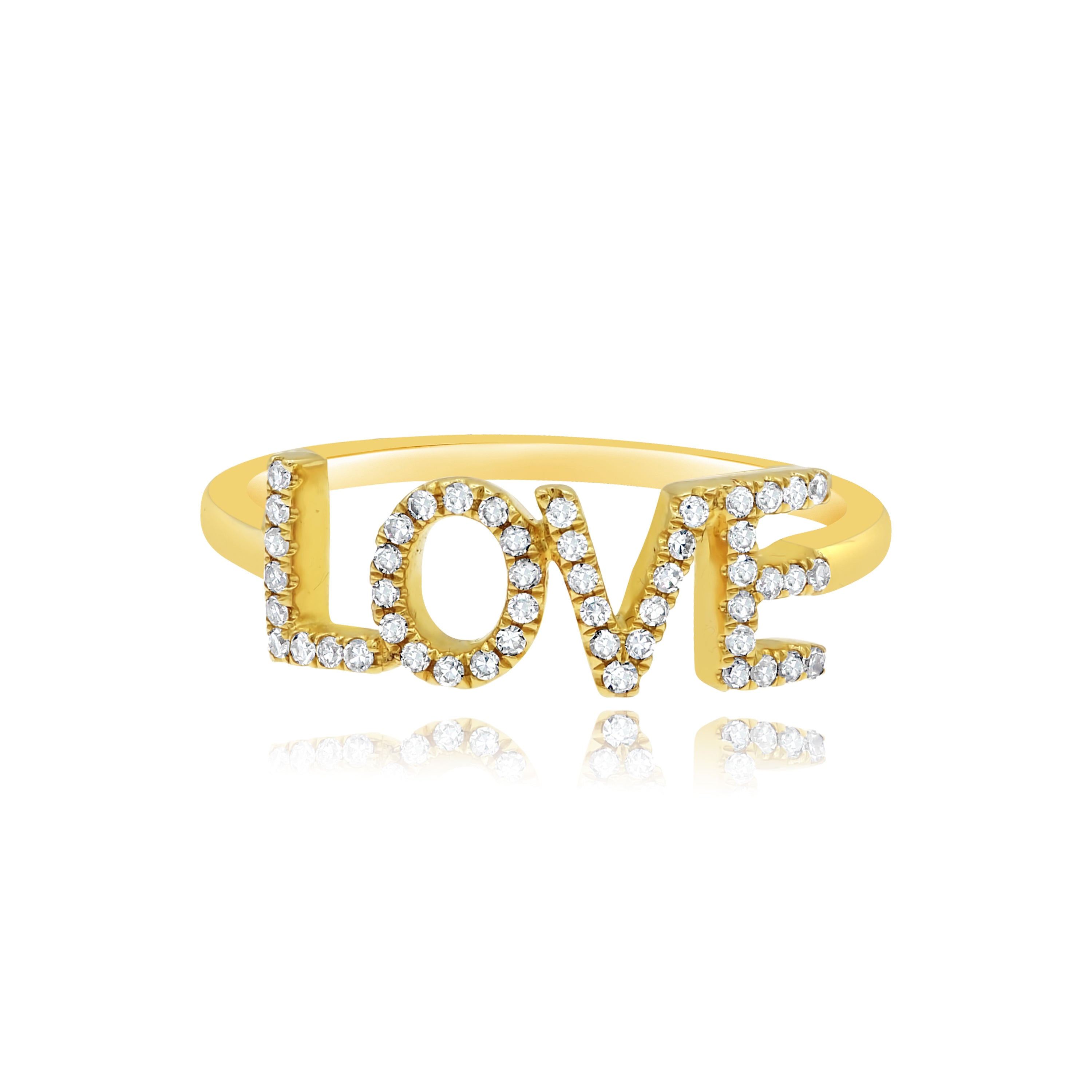 0.17 ct. Diamond 14K Yellow Gold 'LOVE' Ring