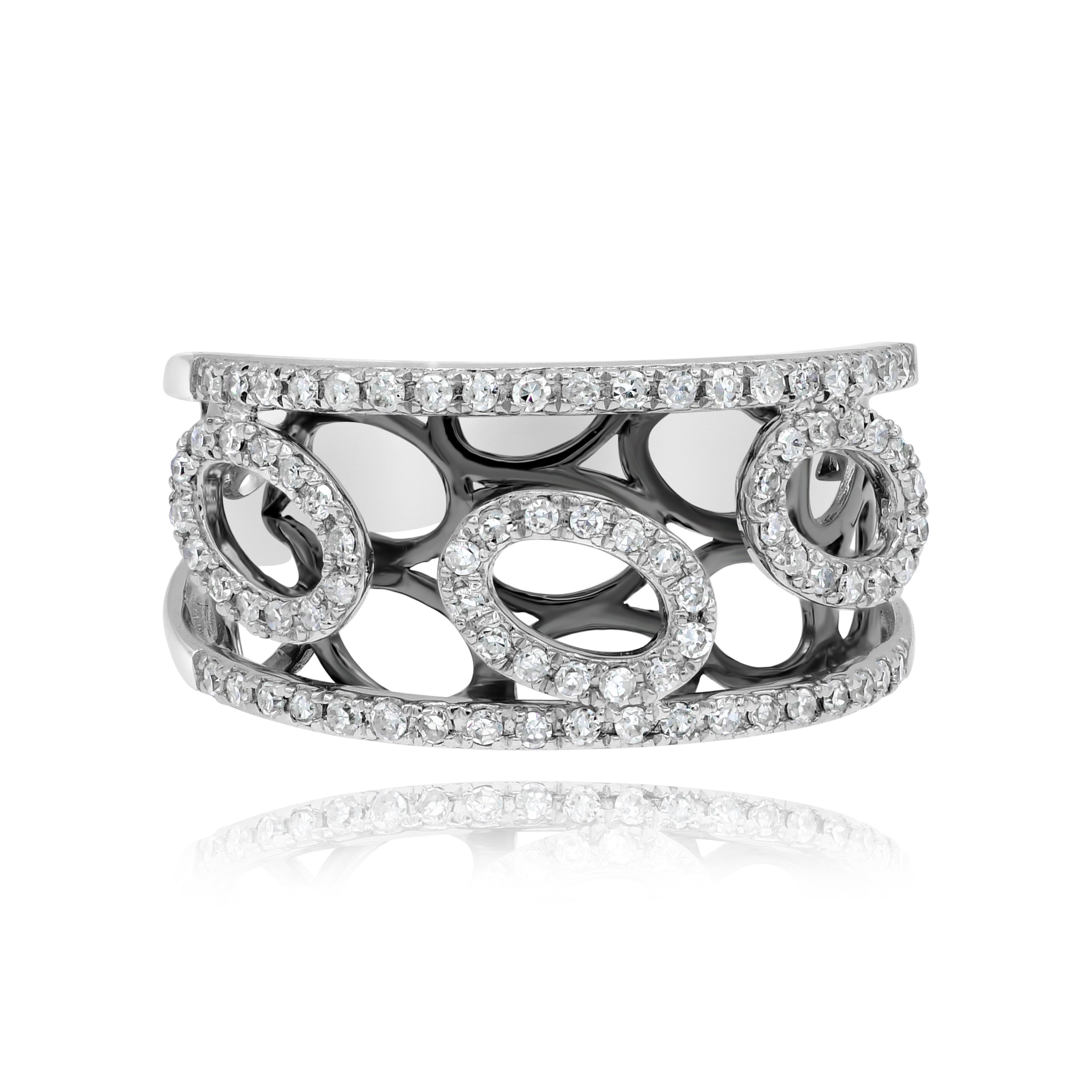 0.36 ct. Diamond 14K White Gold & Black Rhodium Bubble Ring