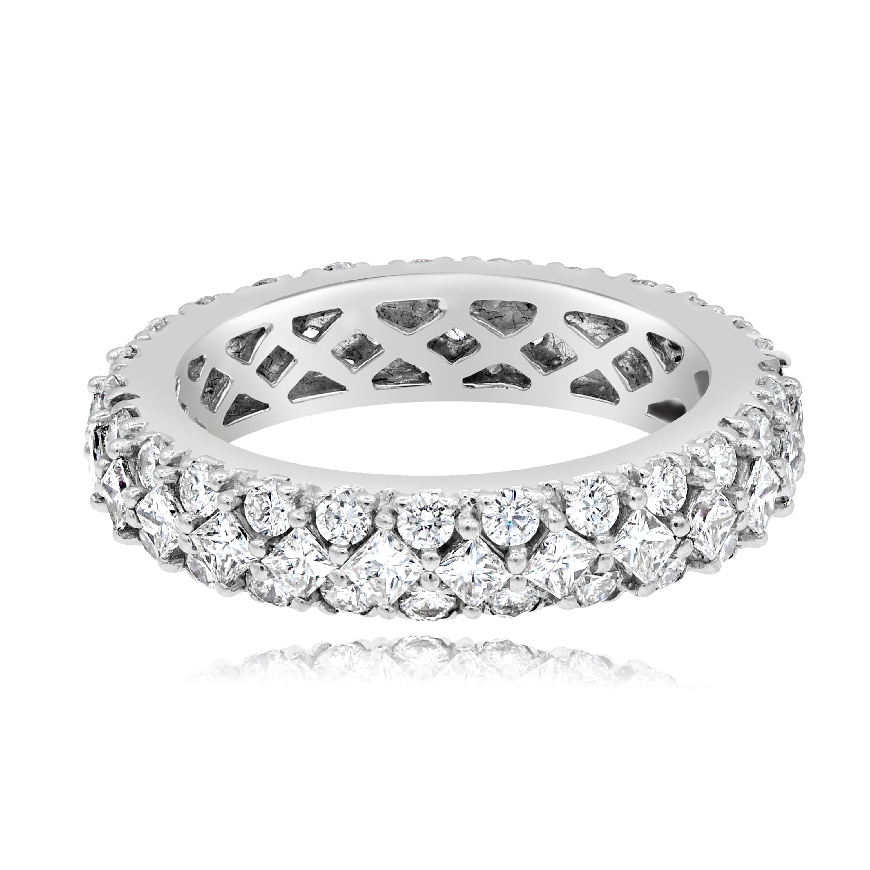 1.26 ct. Diamond 18K White Gold 3 Row Eternity Band