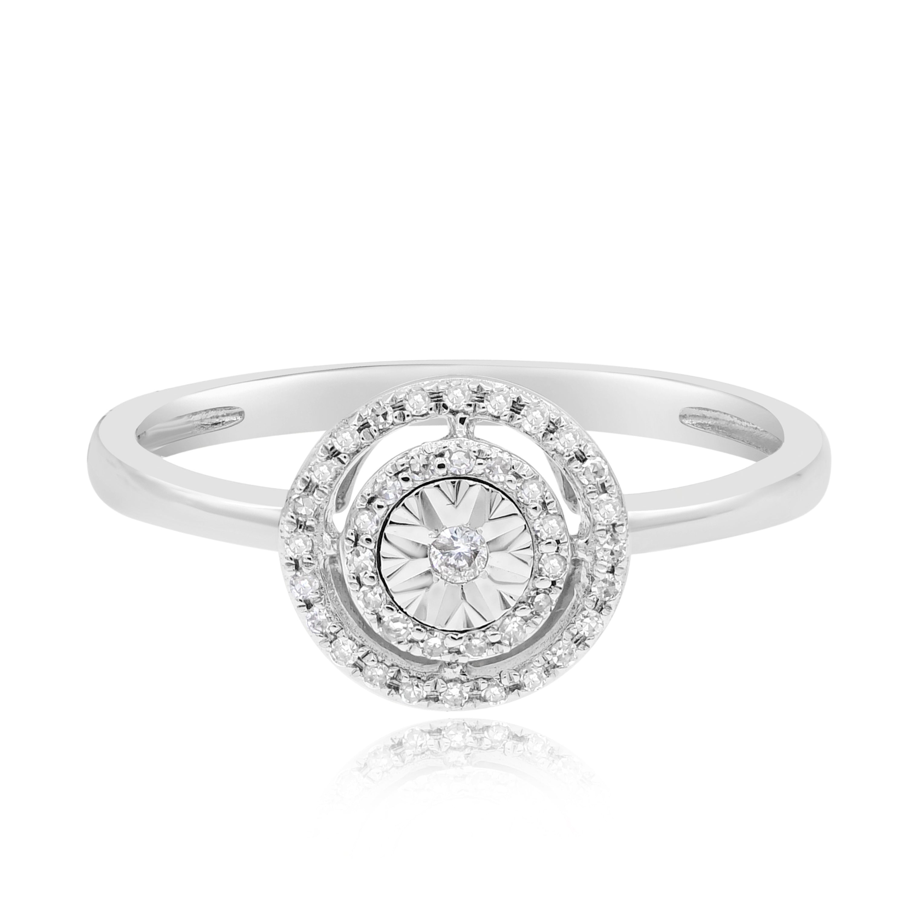 0.1 ct. Diamond 14K White Gold Ring