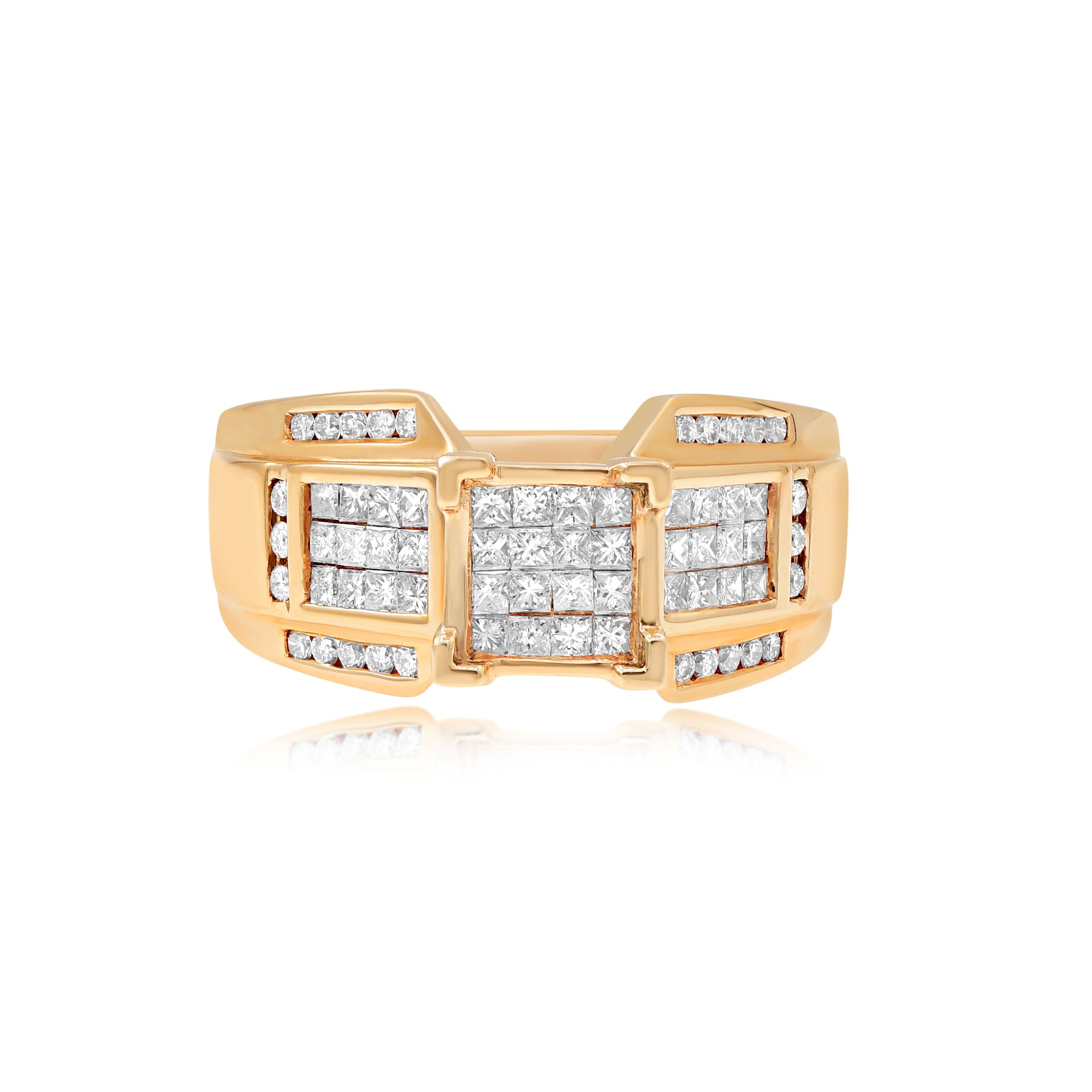 1.8 ct. Diamond 14K Rose Gold 4 Prong Invisible Setting Engagement Ring