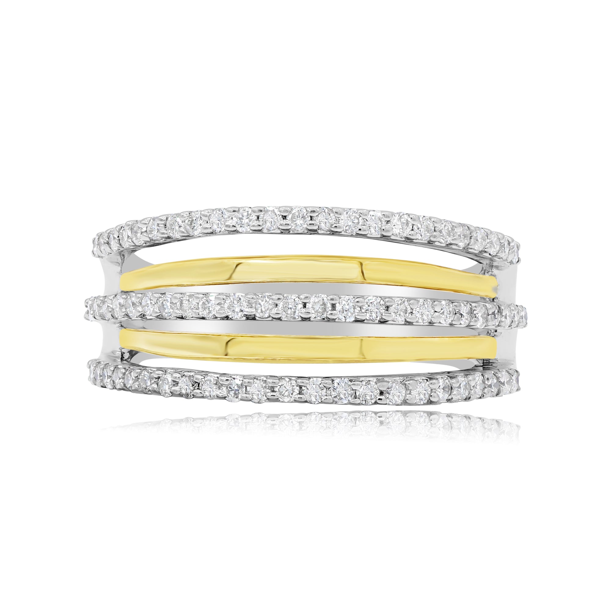 0.57 ct. Diamond 14K Two Tone Gold Multi-Row Band