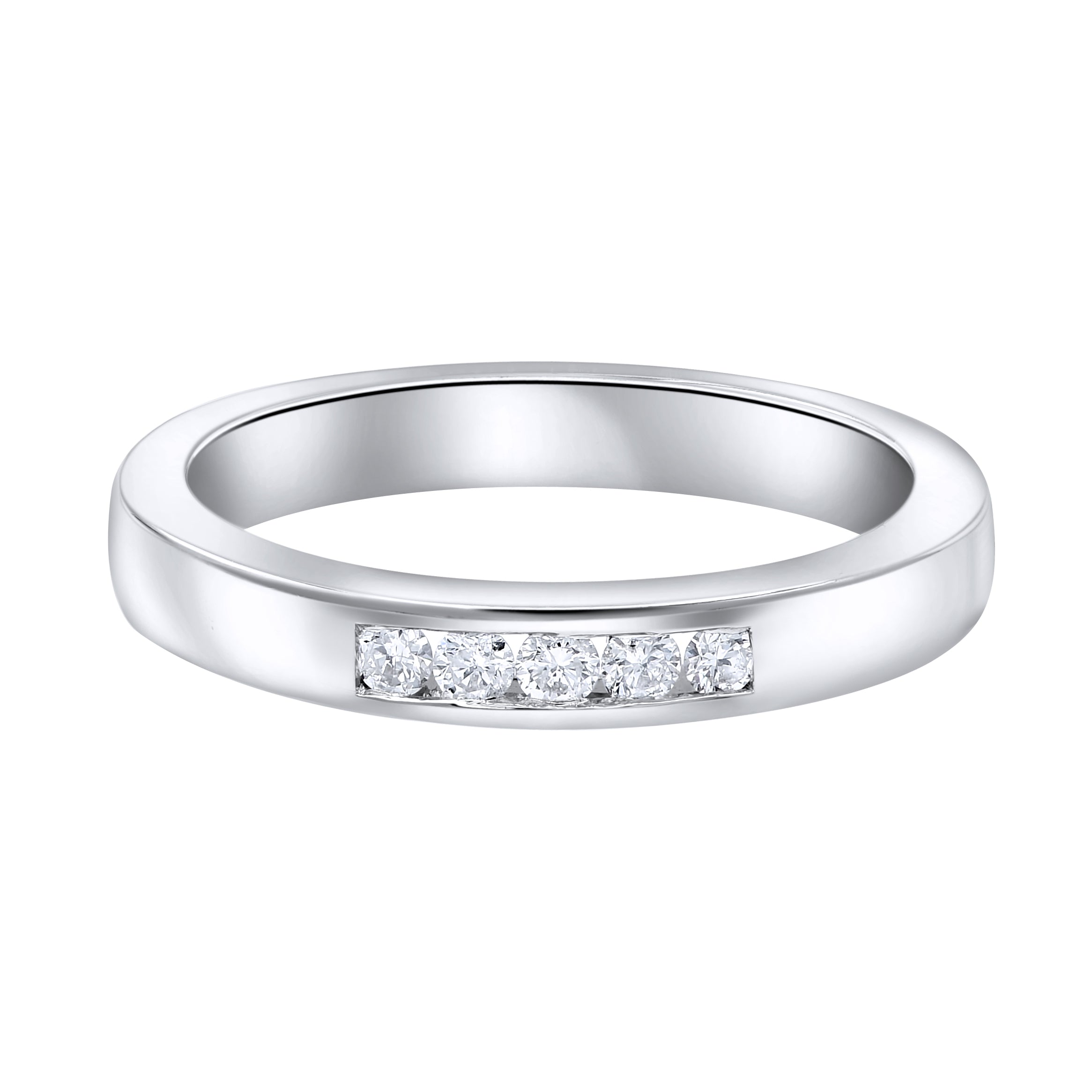 0.18 ct. Diamond 14K White Gold Band