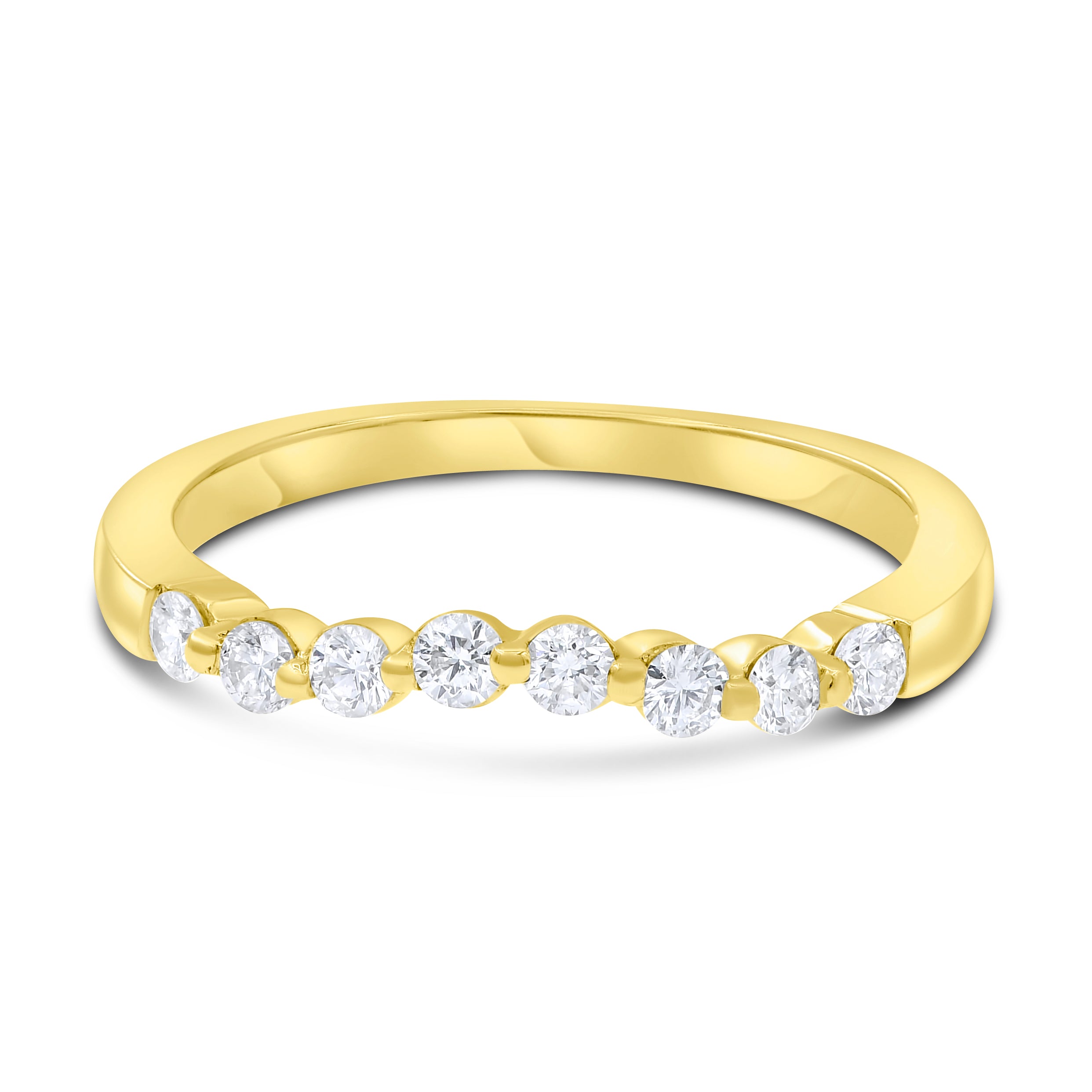 0.34 ct. Diamond 14K Yellow Gold Curved Half Eternity Band