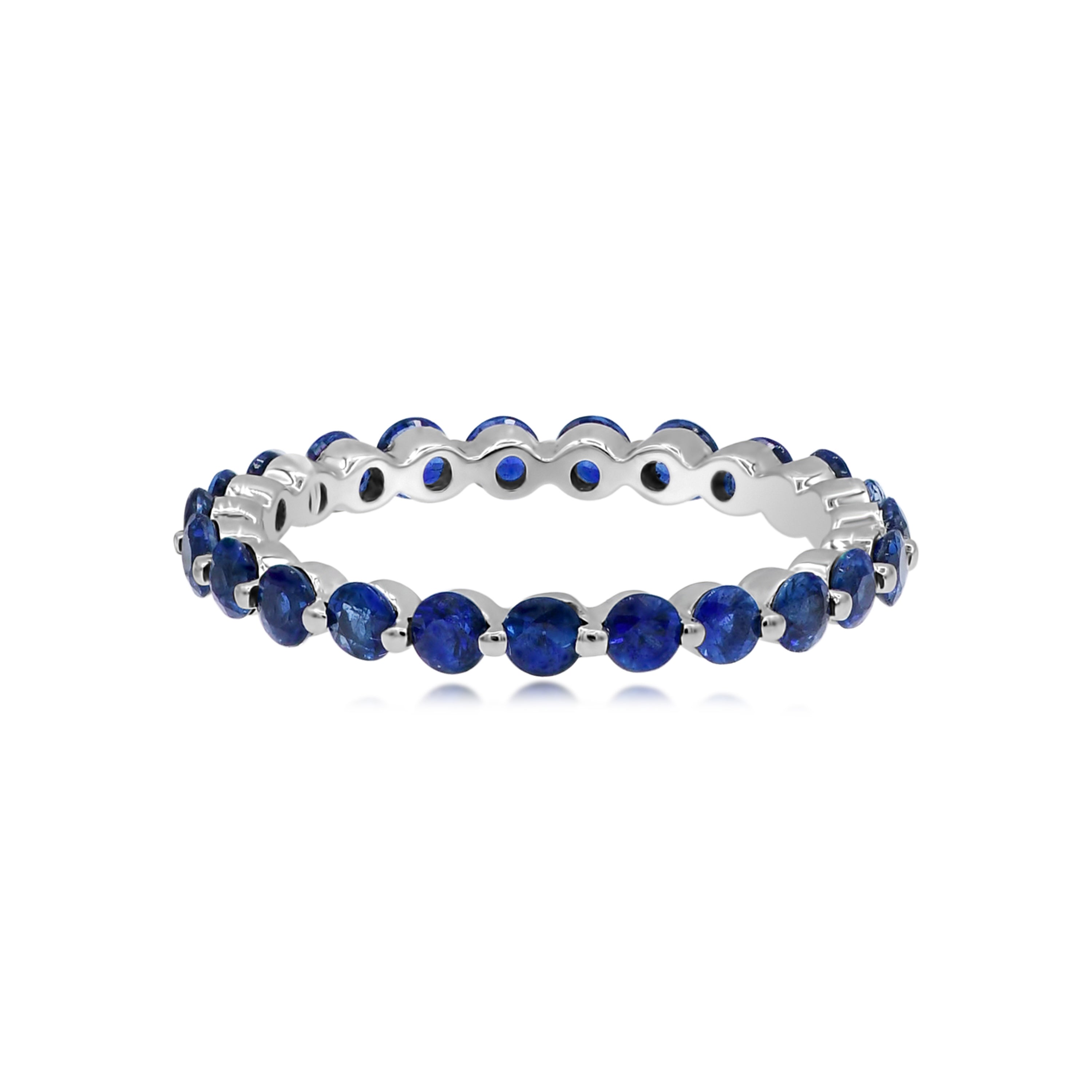 1.55 ct. Sapphire 14K White Gold Eternity Ring