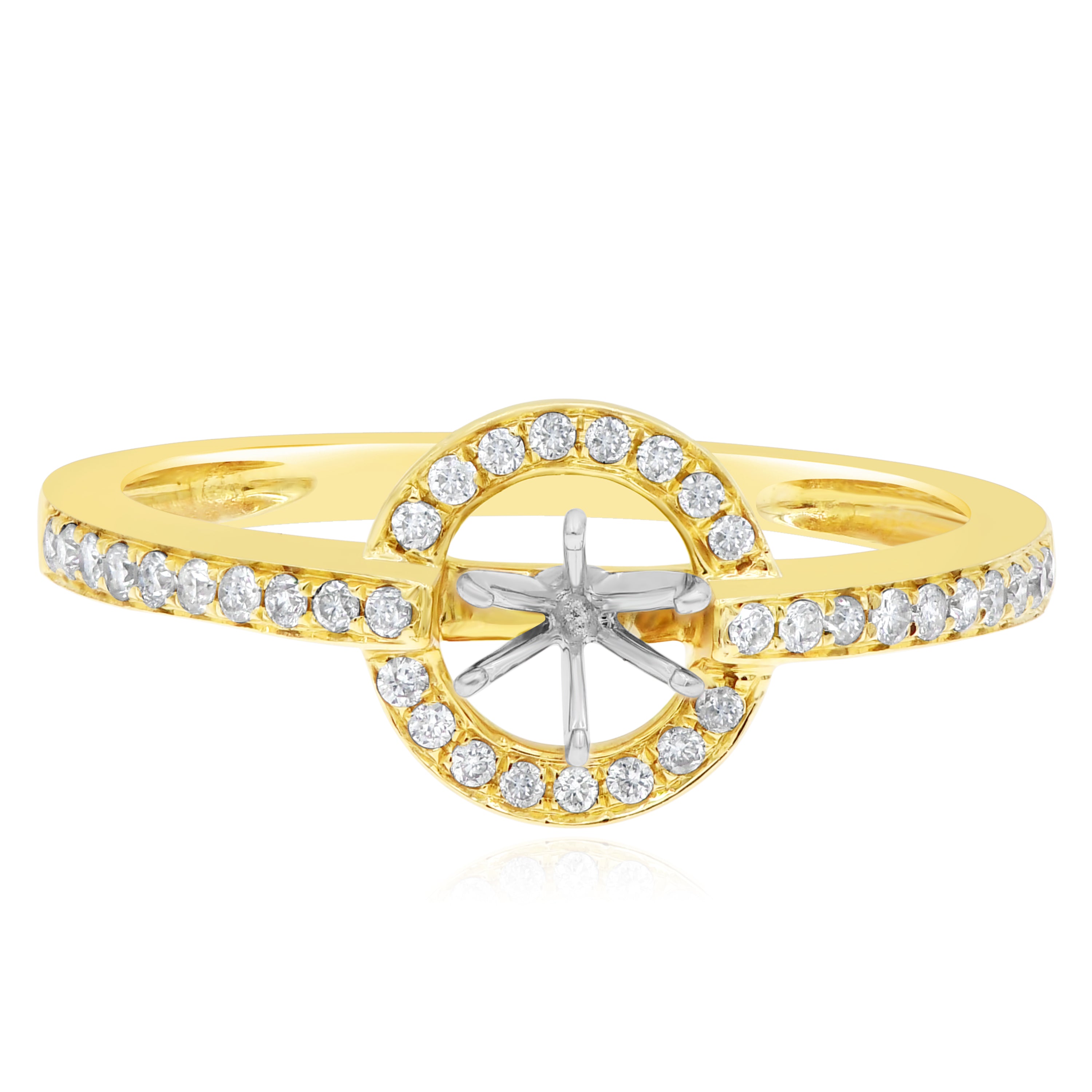 0.19 ct. Diamond 14K Yellow Gold Ring Mounting