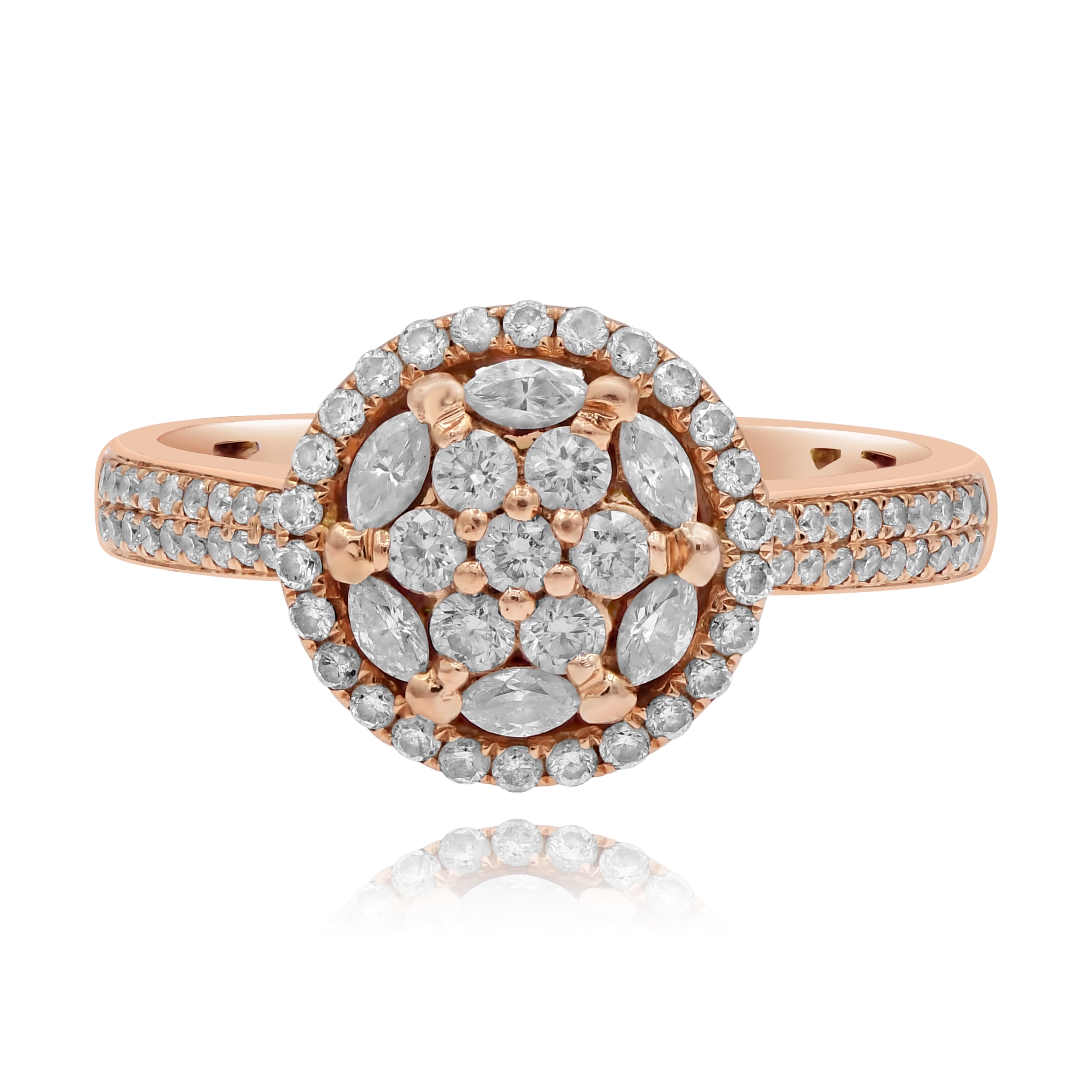 0.80 ct. Diamond 14K Rose Gold Moonlight Cluster Ring