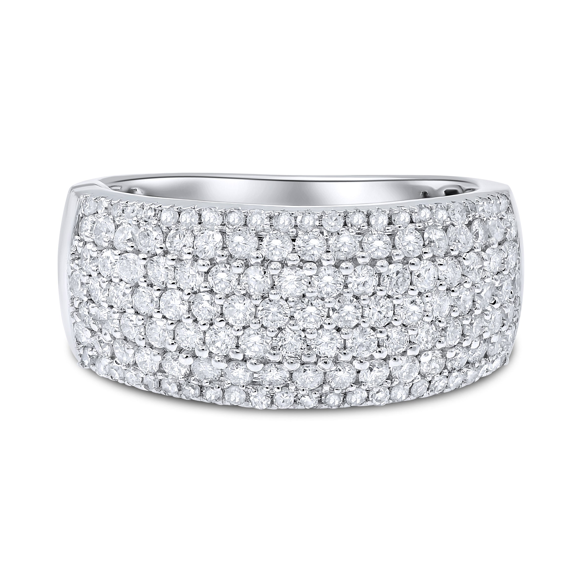 1.34 ct. Diamond 14K White Gold Multi-Row Pavé Band