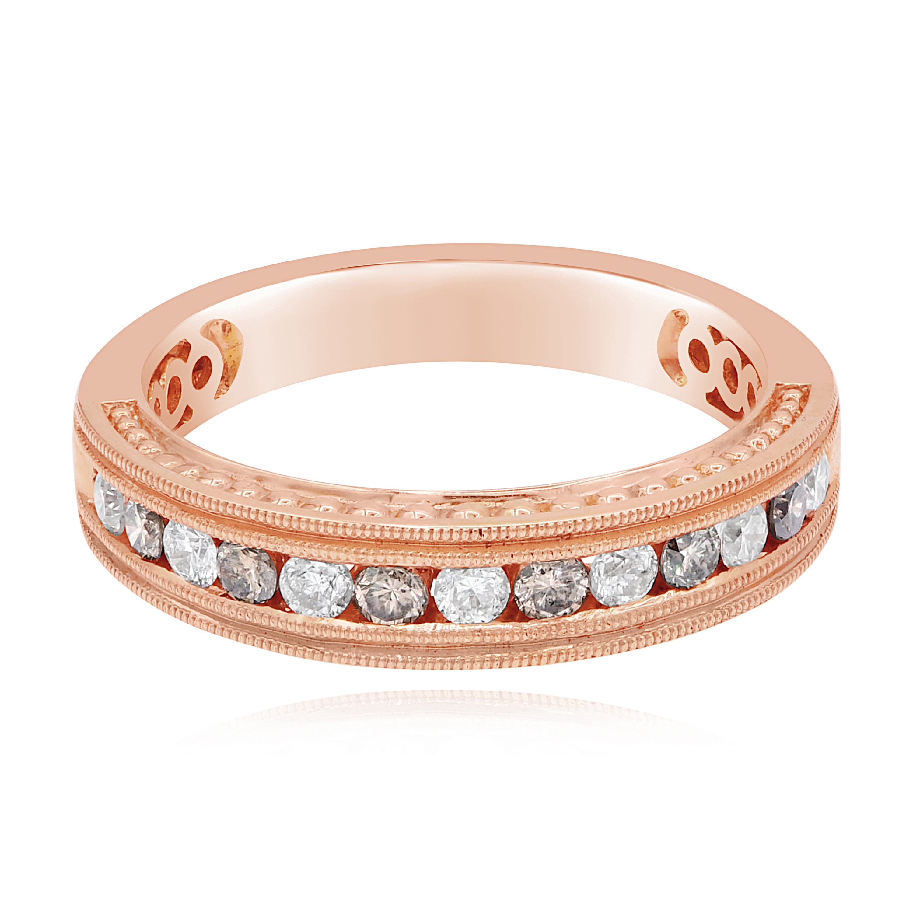 0.49 ct. Brown & White Diamond 18K Rose Gold Half Eternity Band