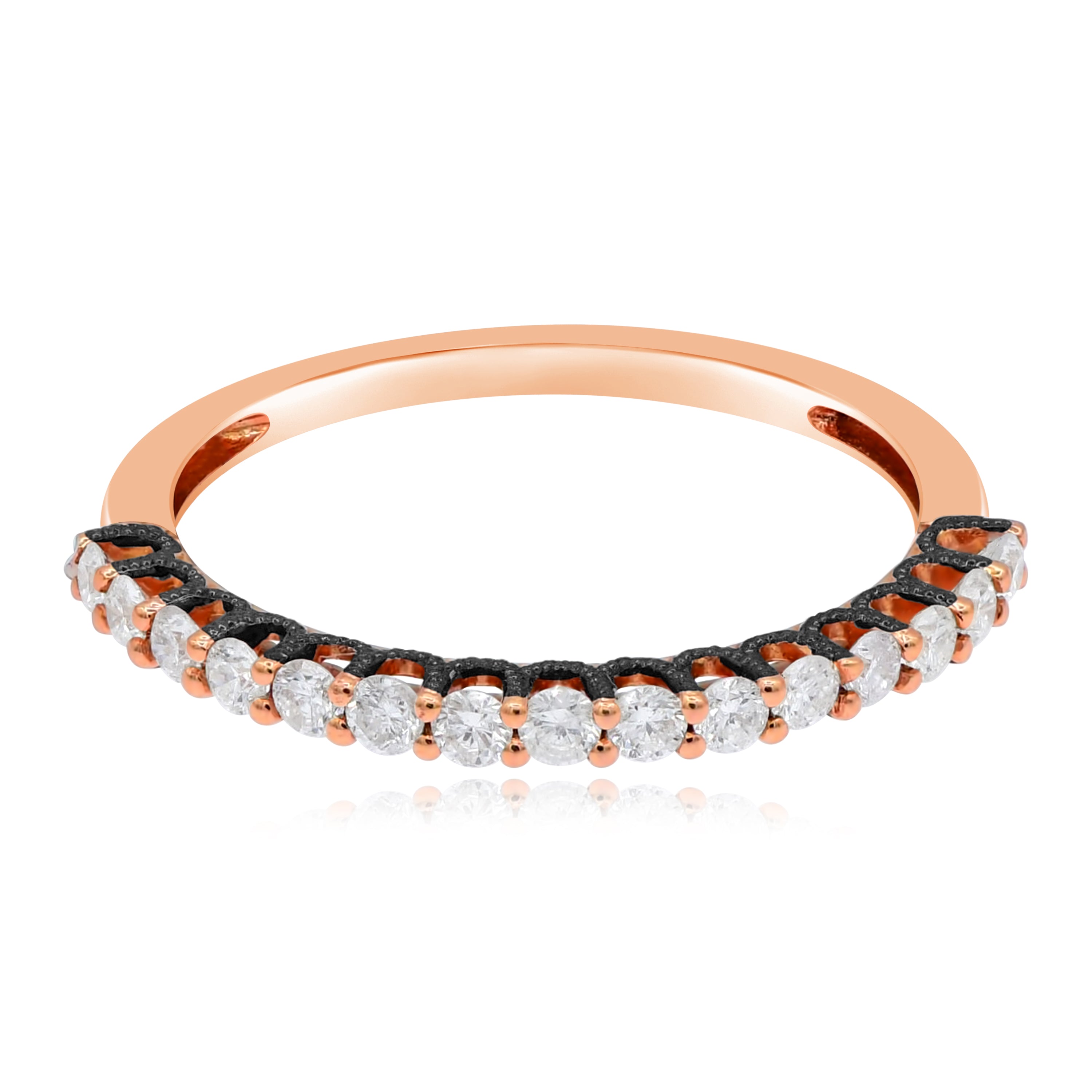 0.41 ct. Diamond 14K Rose Gold With Black Rhodium Half Eternity Band