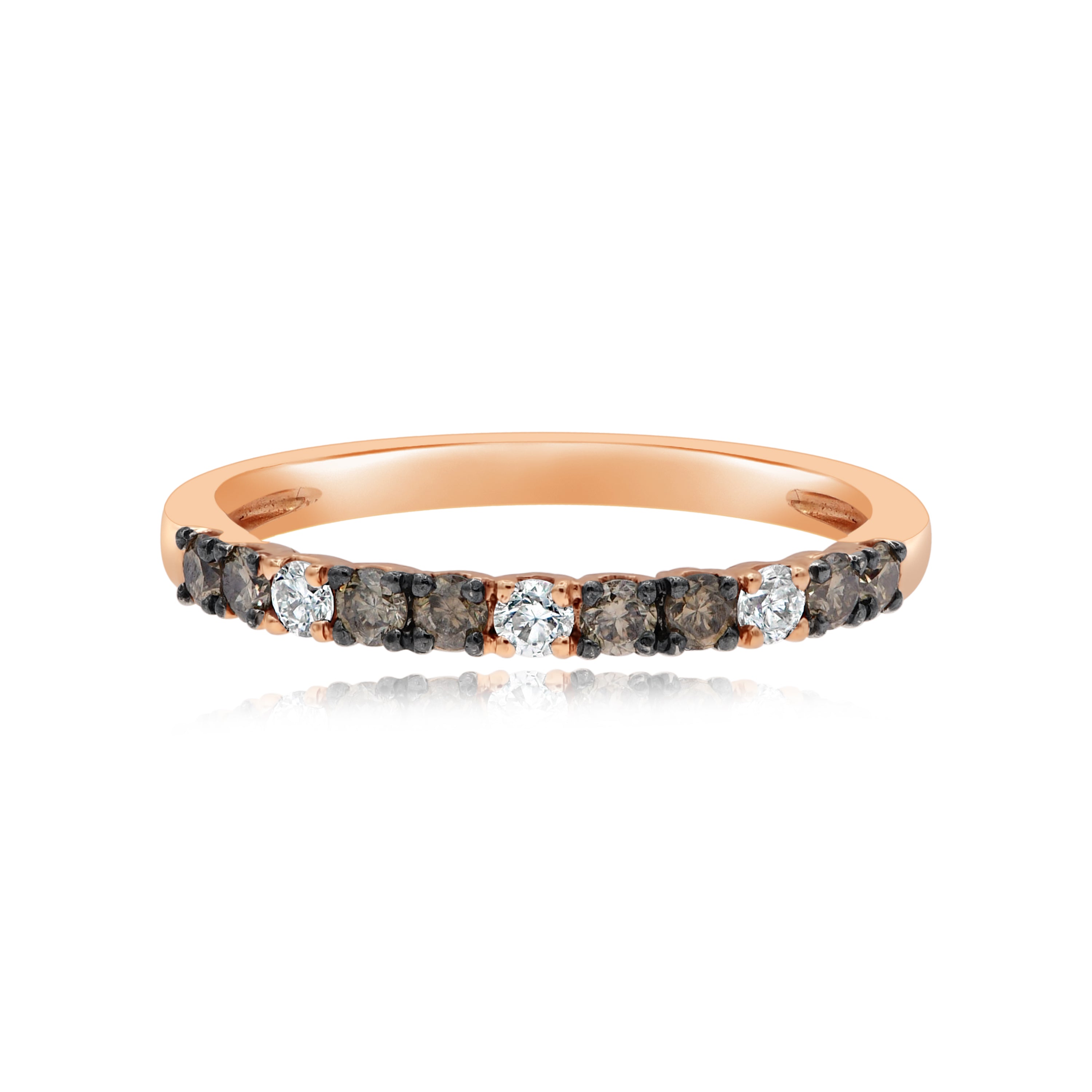 0.32 ct. Brown Diamond & 0.13 ct. Diamond 14K Rose Gold Half Eternity Band