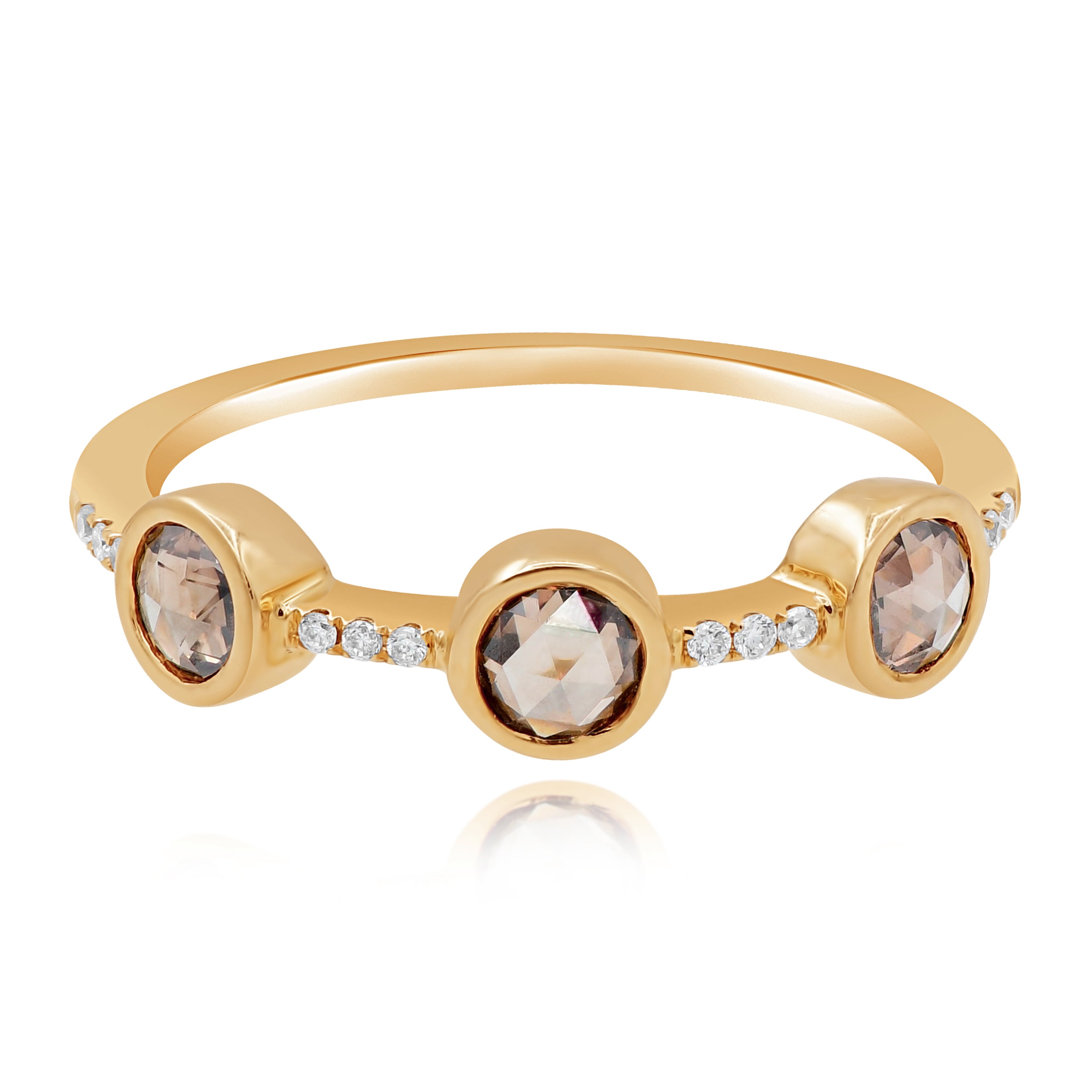 0.51 ct. Brown & White Diamond 18K Rose Gold Ring