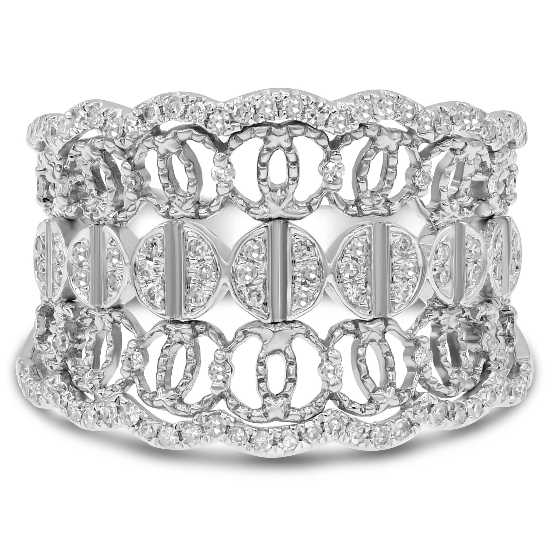 0.35 ct. Diamond 14K White Gold Vintage Inspired Maemi Band Ring