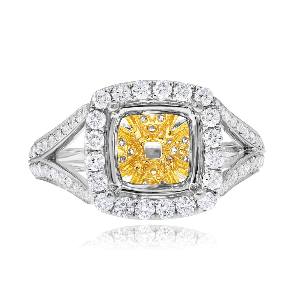 1.14 ct. Diamond 18K Two Tone Gold Ring Mounting
