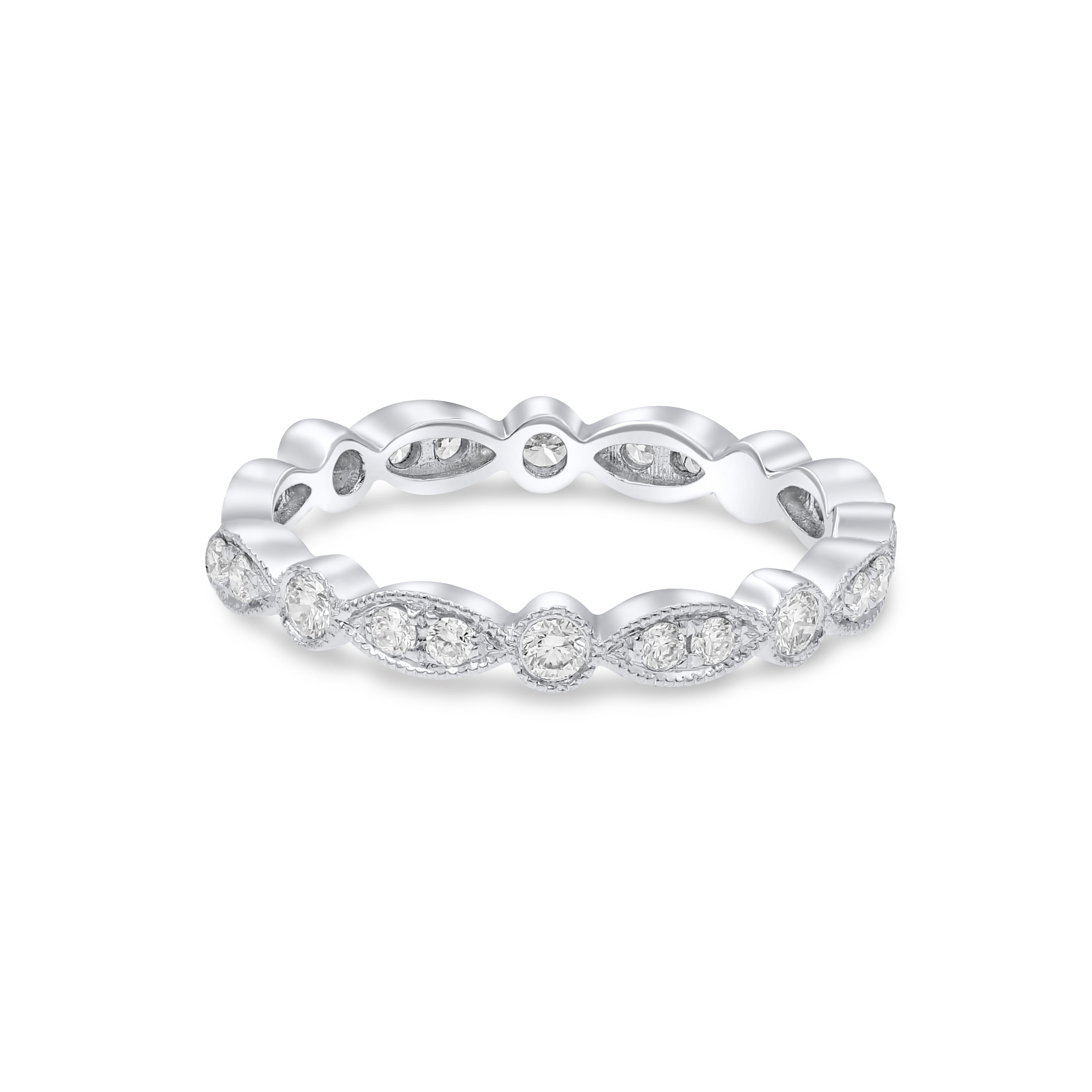 0.38 ct. Diamond 14K White Gold Swirl Band