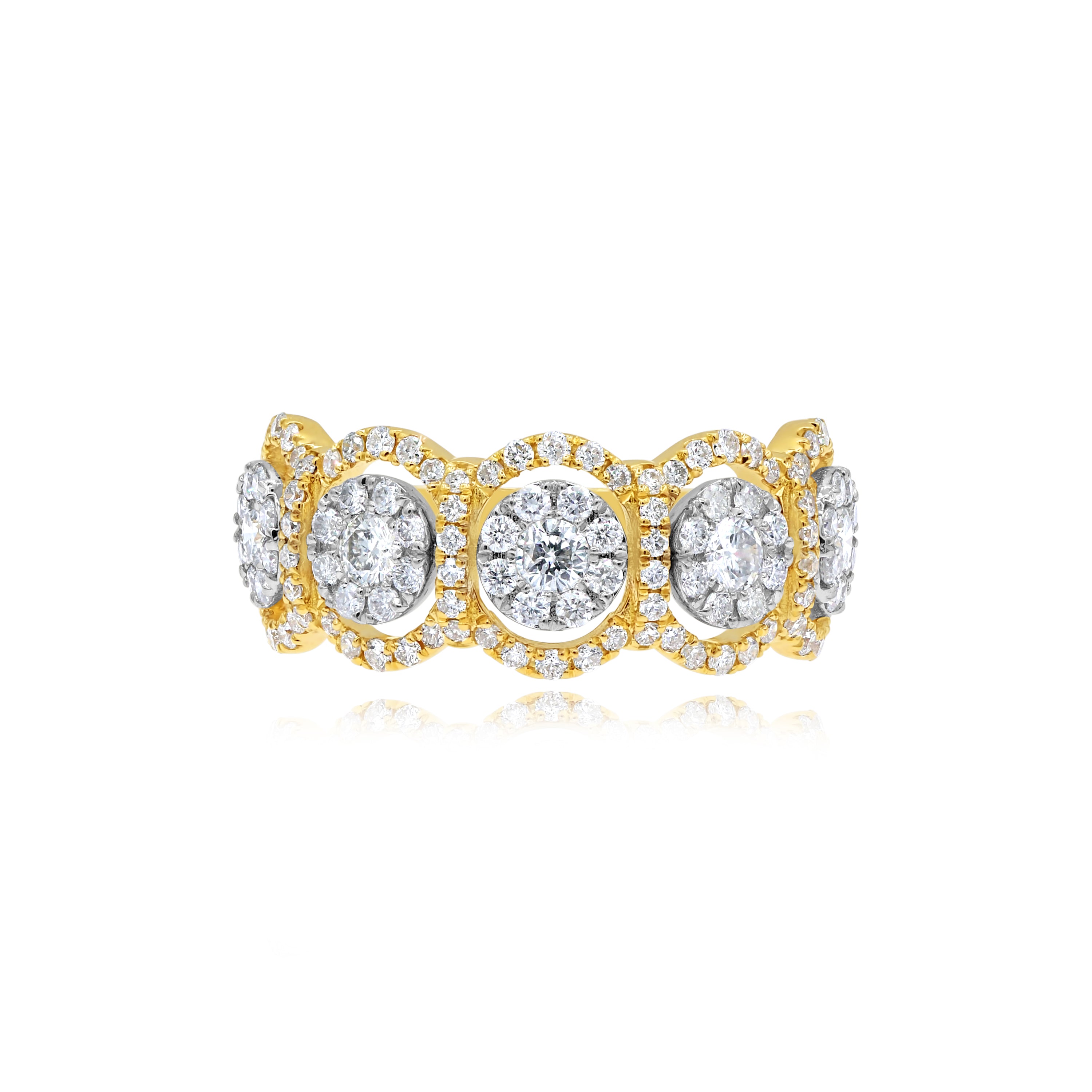 1.26 ct. Diamond 14K Two Tone Gold Bubble Ring