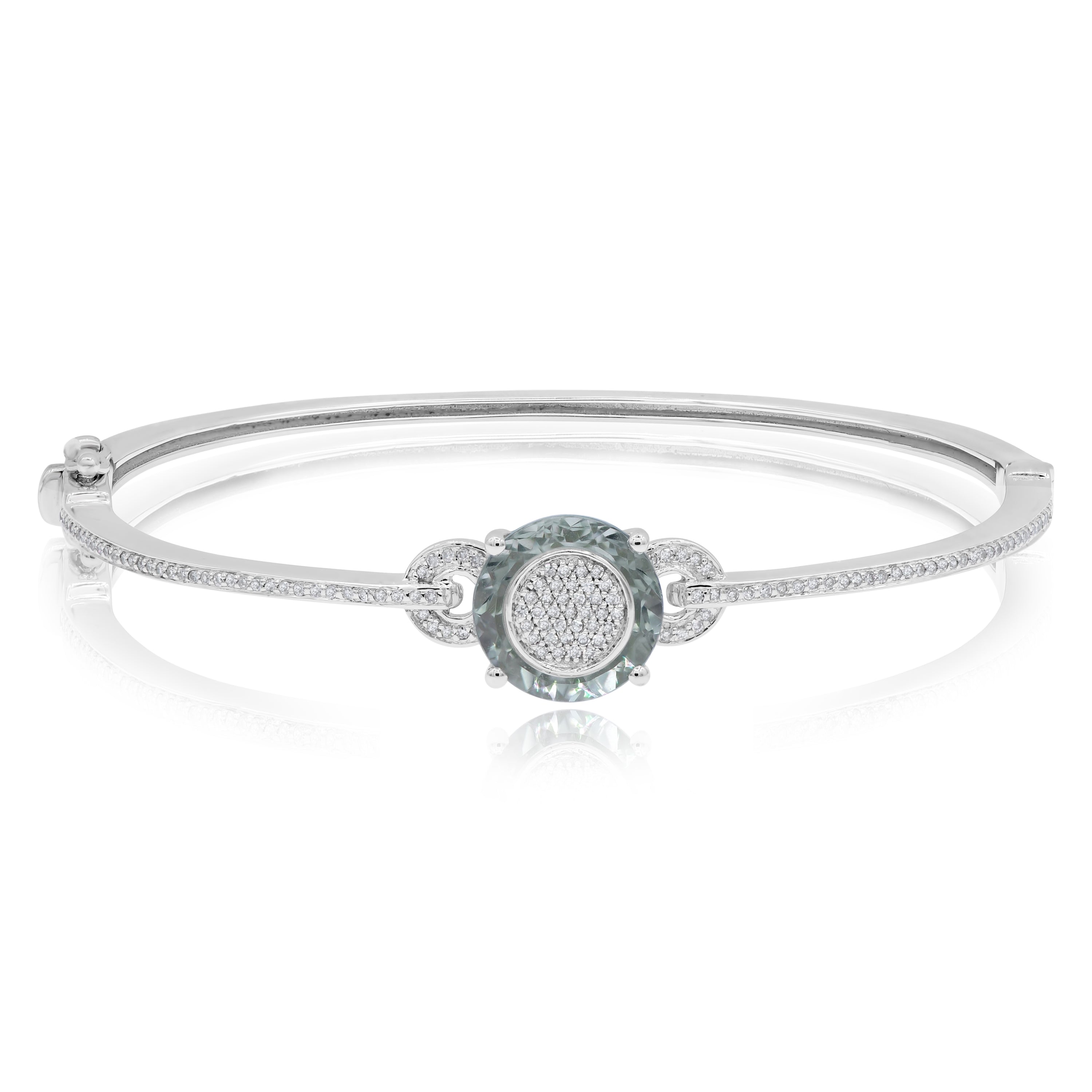 5.93 ct. Amethyst & 0.4 ct. Diamond 14K White Gold Bracelet
