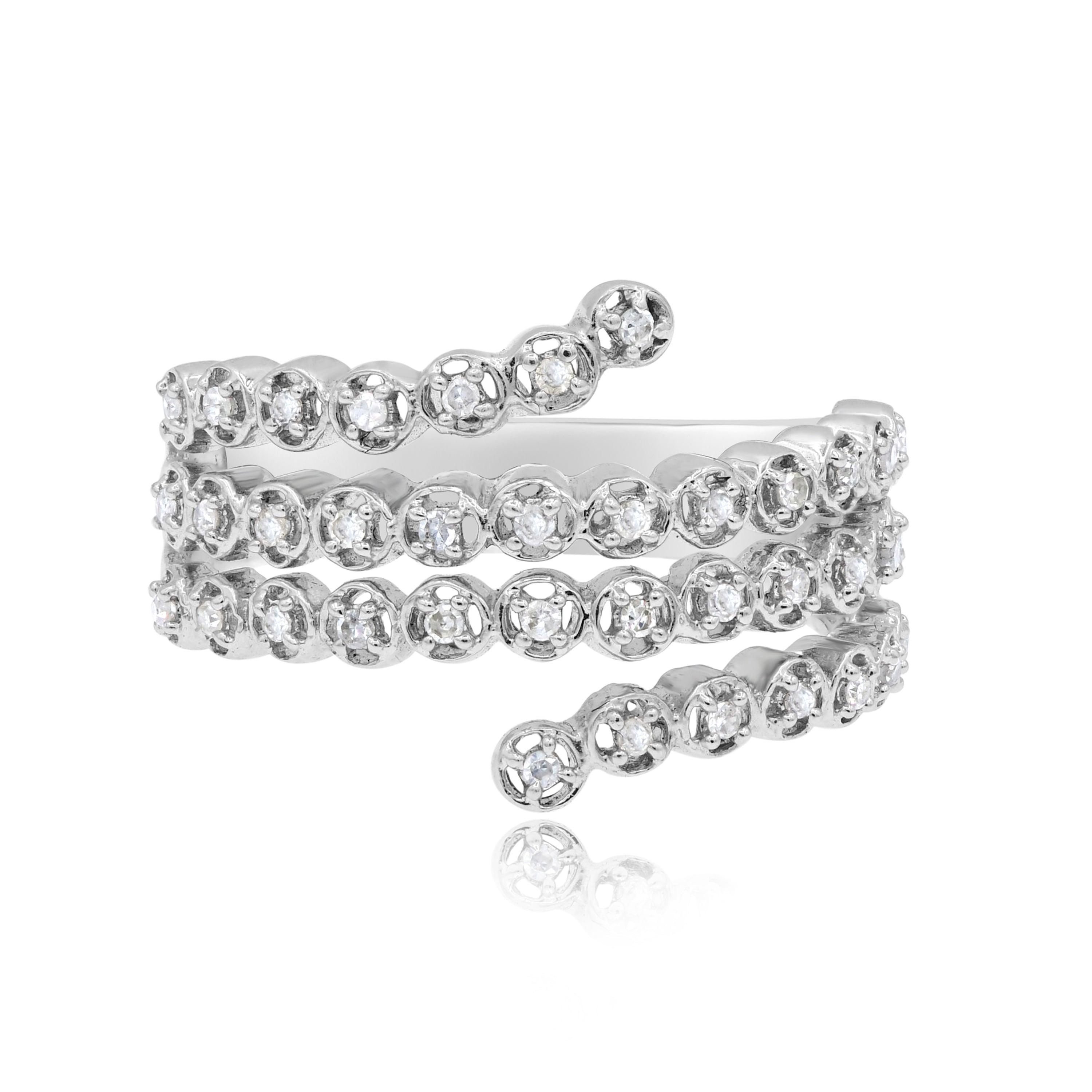 0.2 ct. Diamond 14K White Gold Spiral Ring