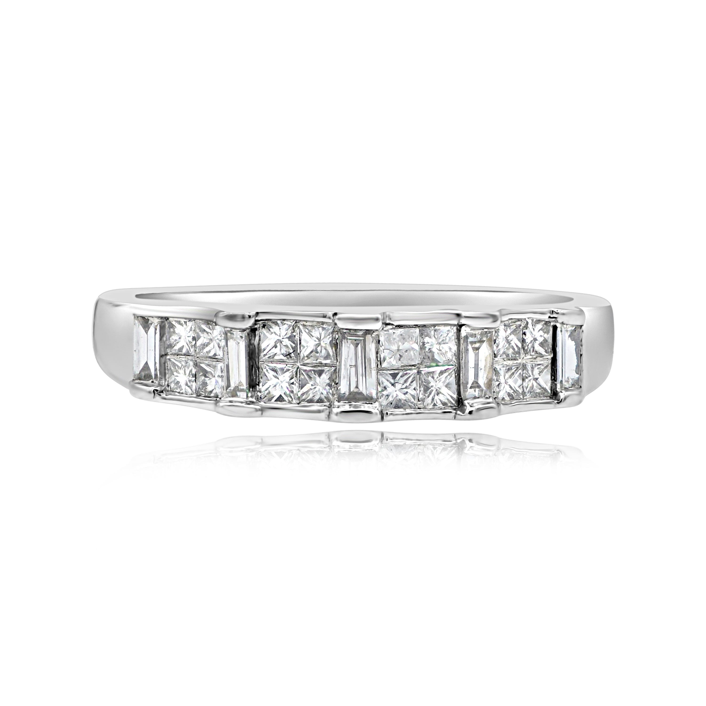 1.06 ct. Diamond 14K White Gold Half Eternity Band