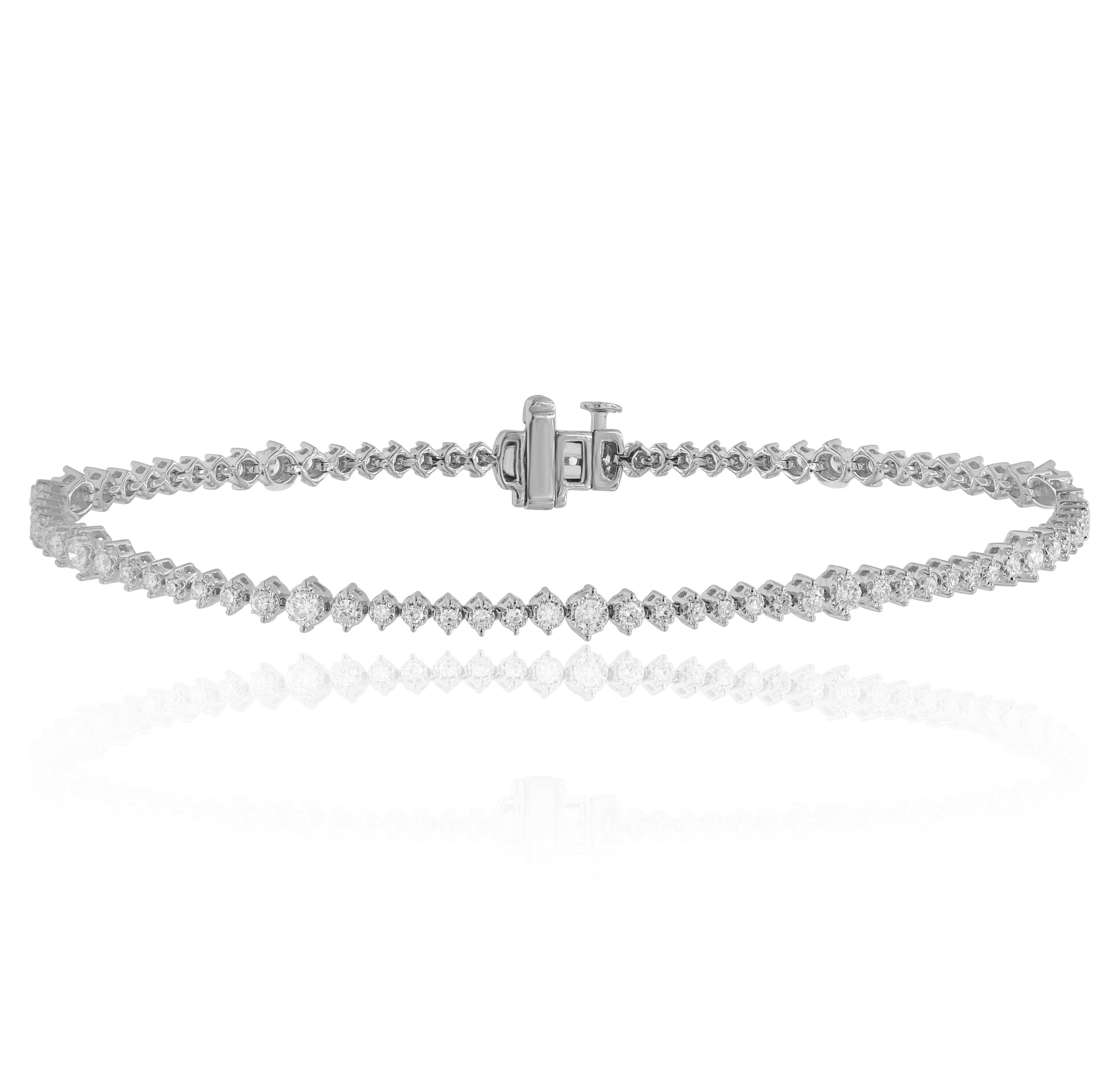 1.03 ct. Diamond 14K White Gold Tennis Bracelet