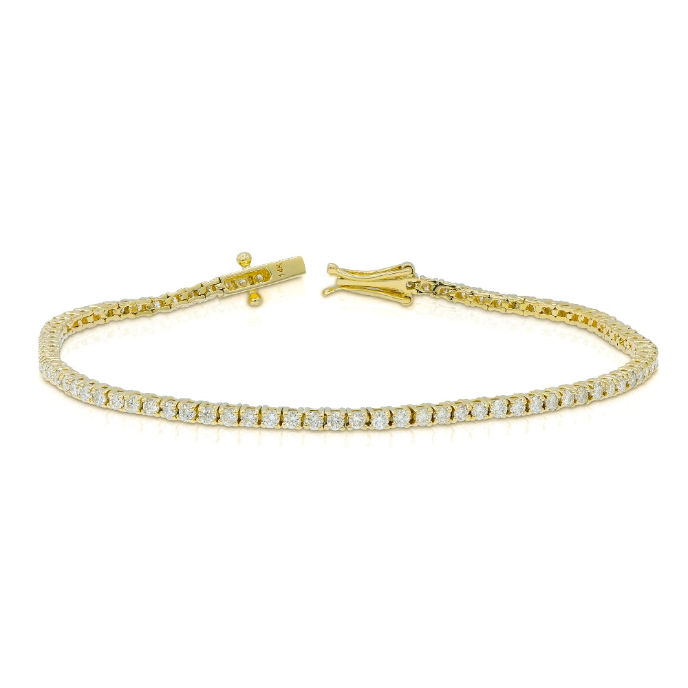 1.9 ct. Diamond 14K Yellow Gold Tennis Bracelet