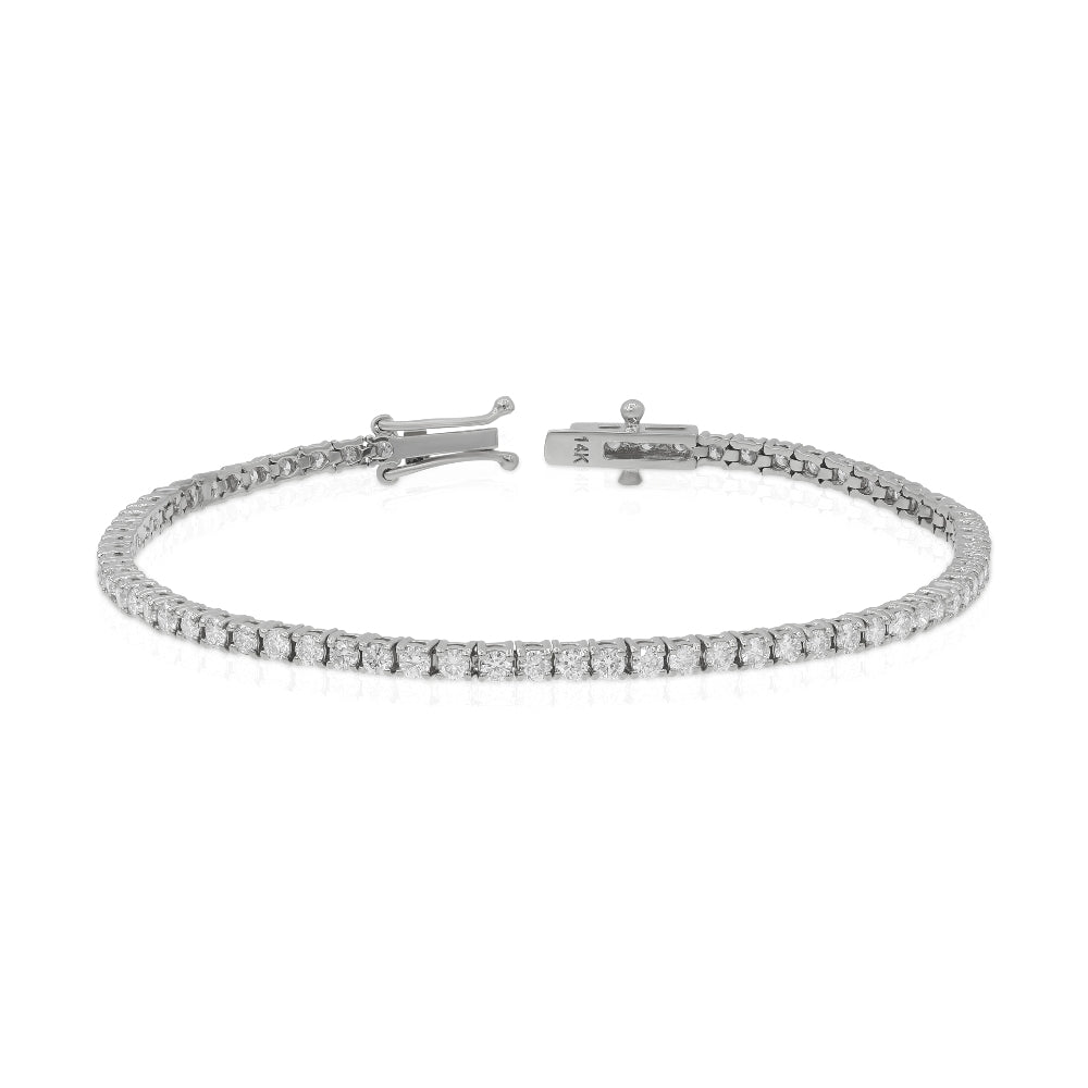 2.68 ct. Diamond 14K White Gold Tennis Bracelet 7"