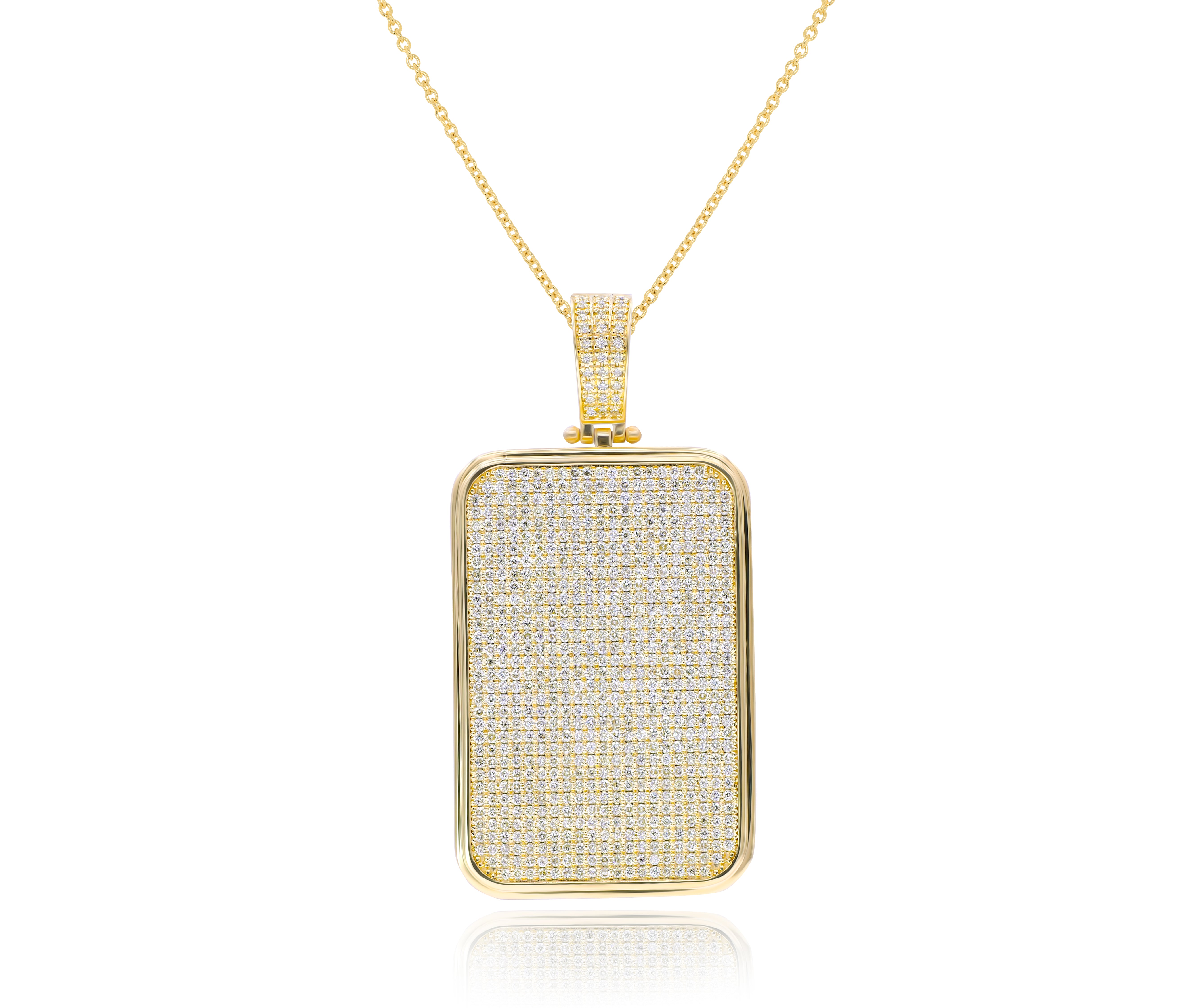 6.64 ct. Diamond 14K Yellow Gold Chevron Tag Pendant